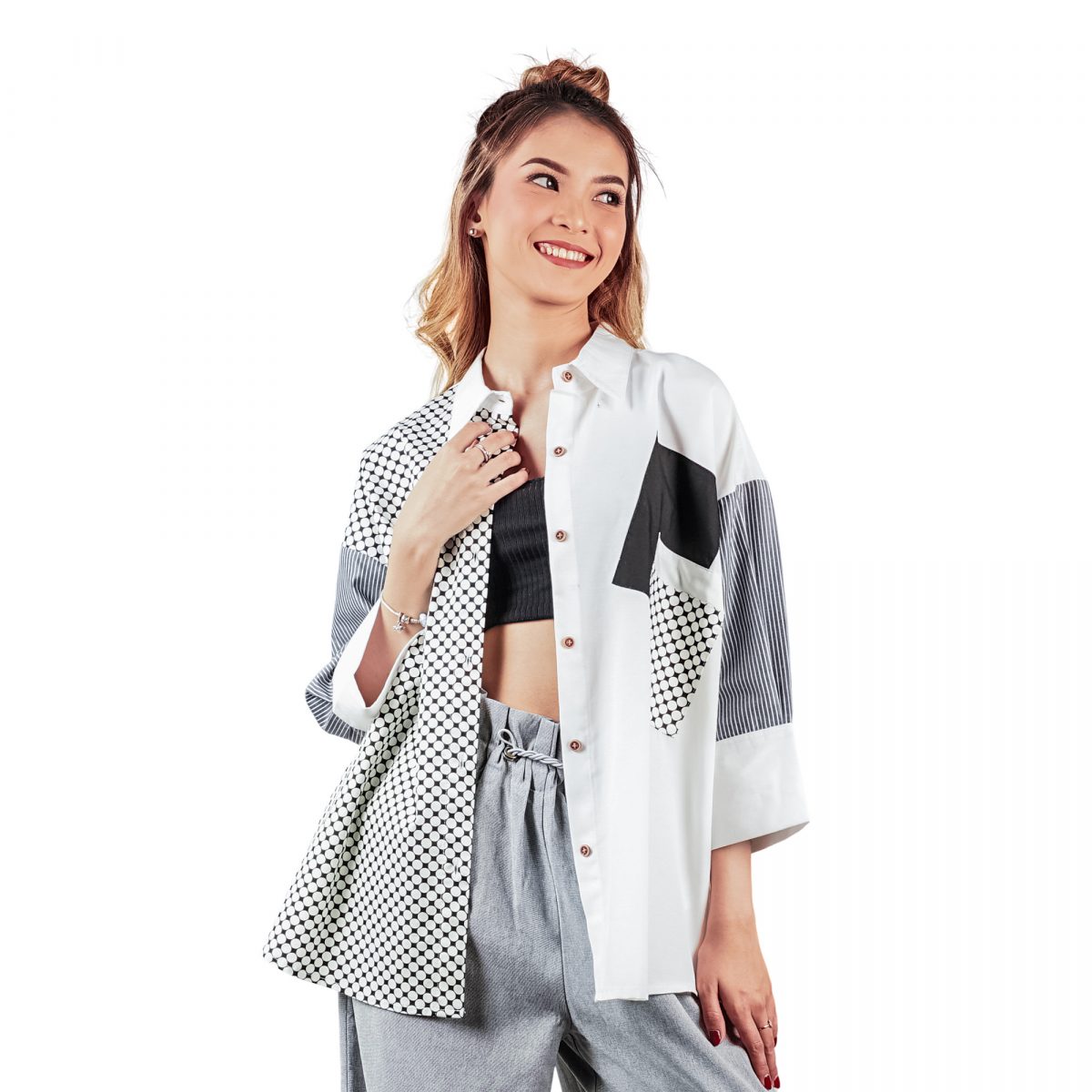 Emira Shirt White Black