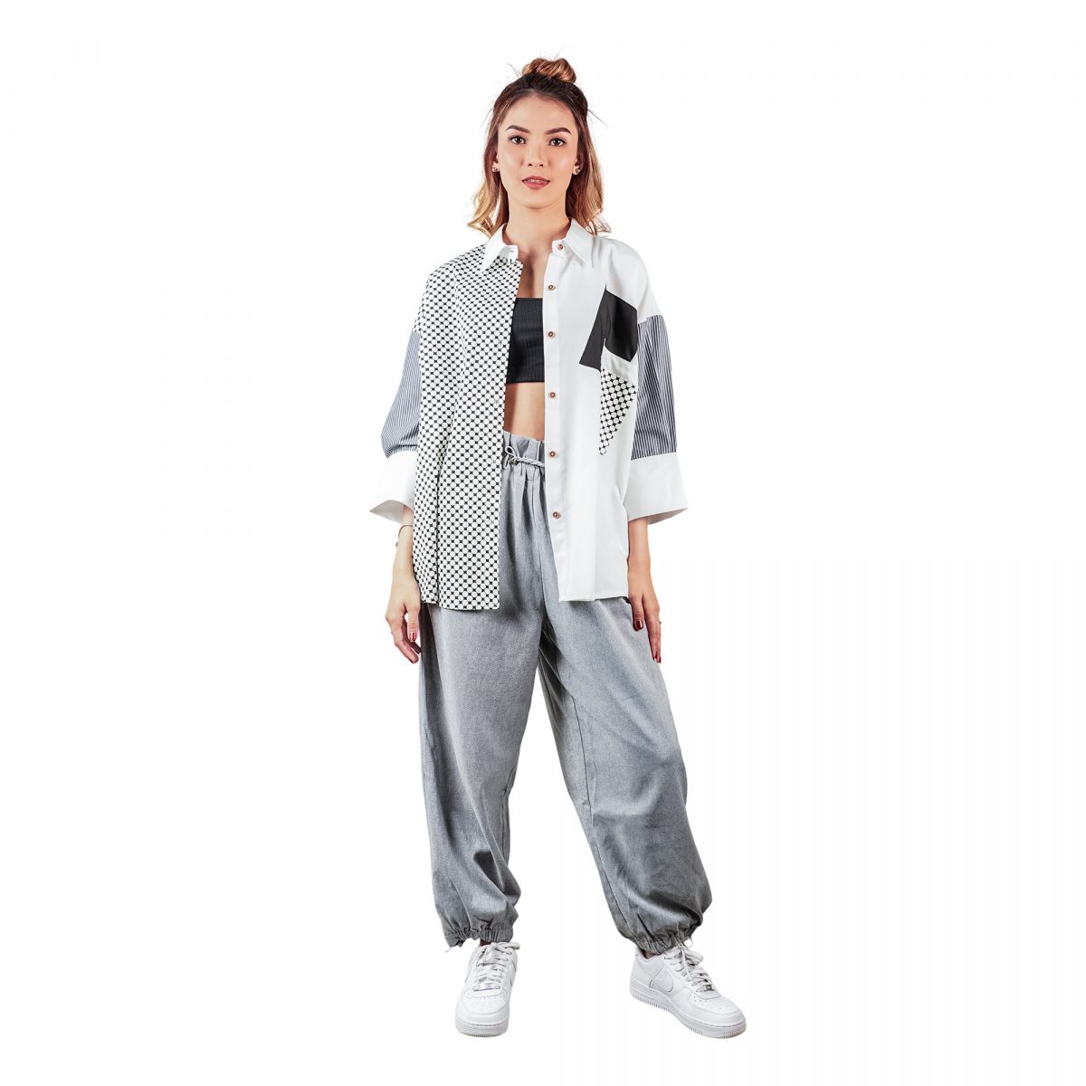 Emira Shirt White Black - Image 11
