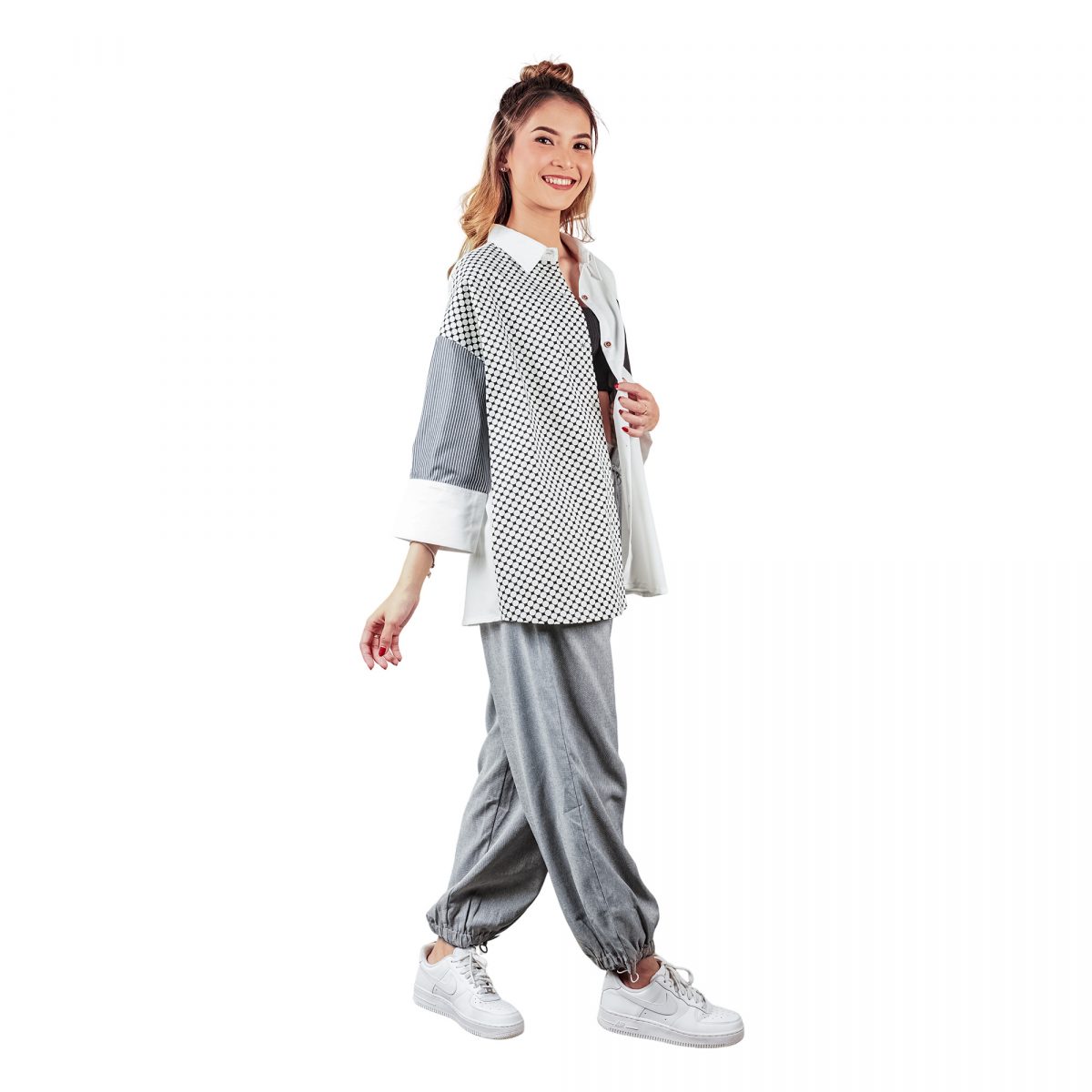 Emira Shirt White Black - Image 7
