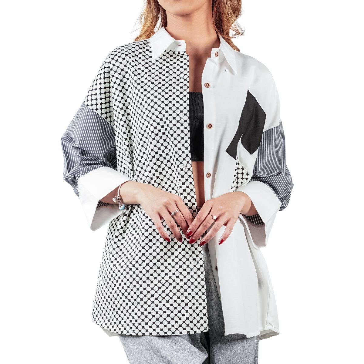 Emira Shirt White Black - Image 3