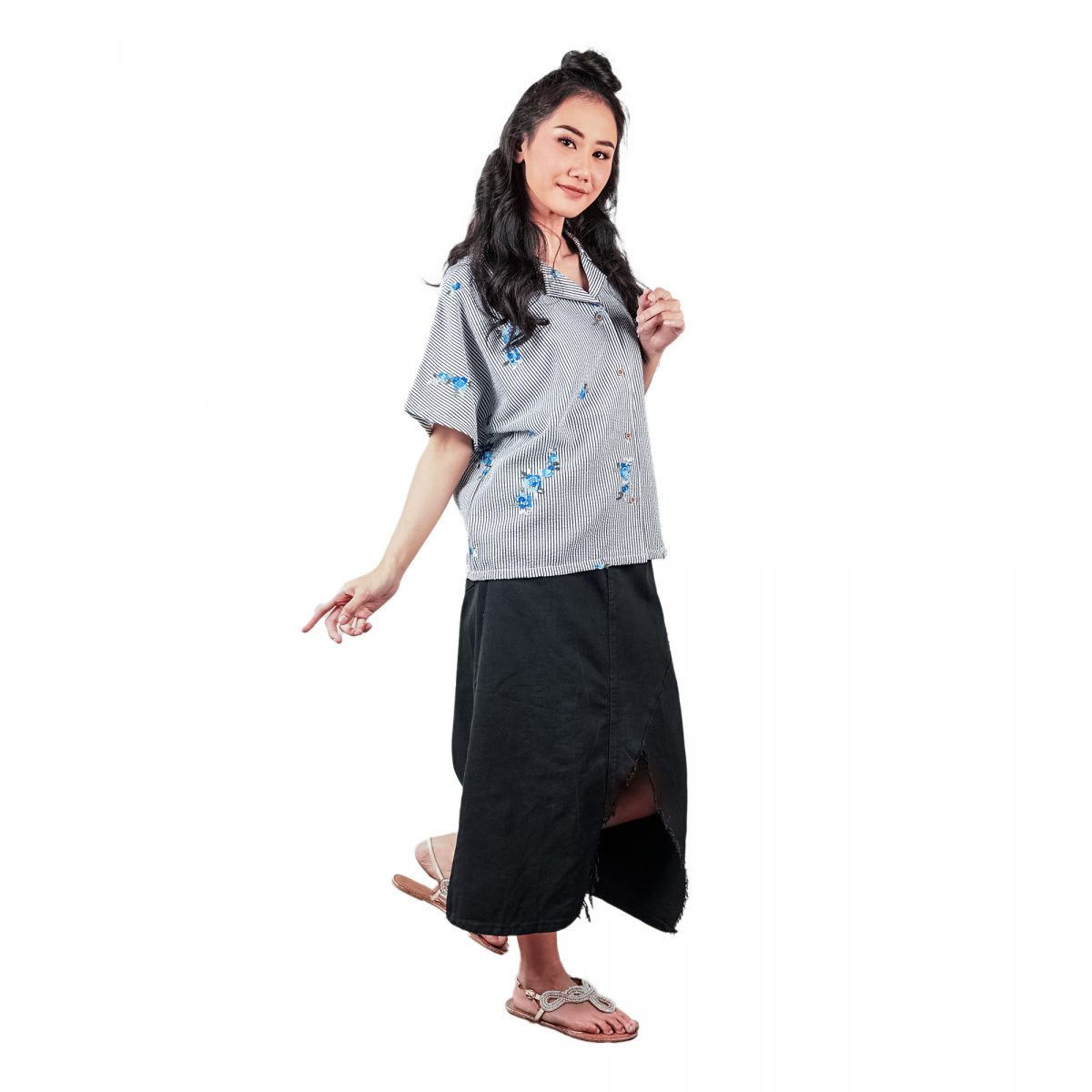 Loria Shirt Stripe Black - Image 4