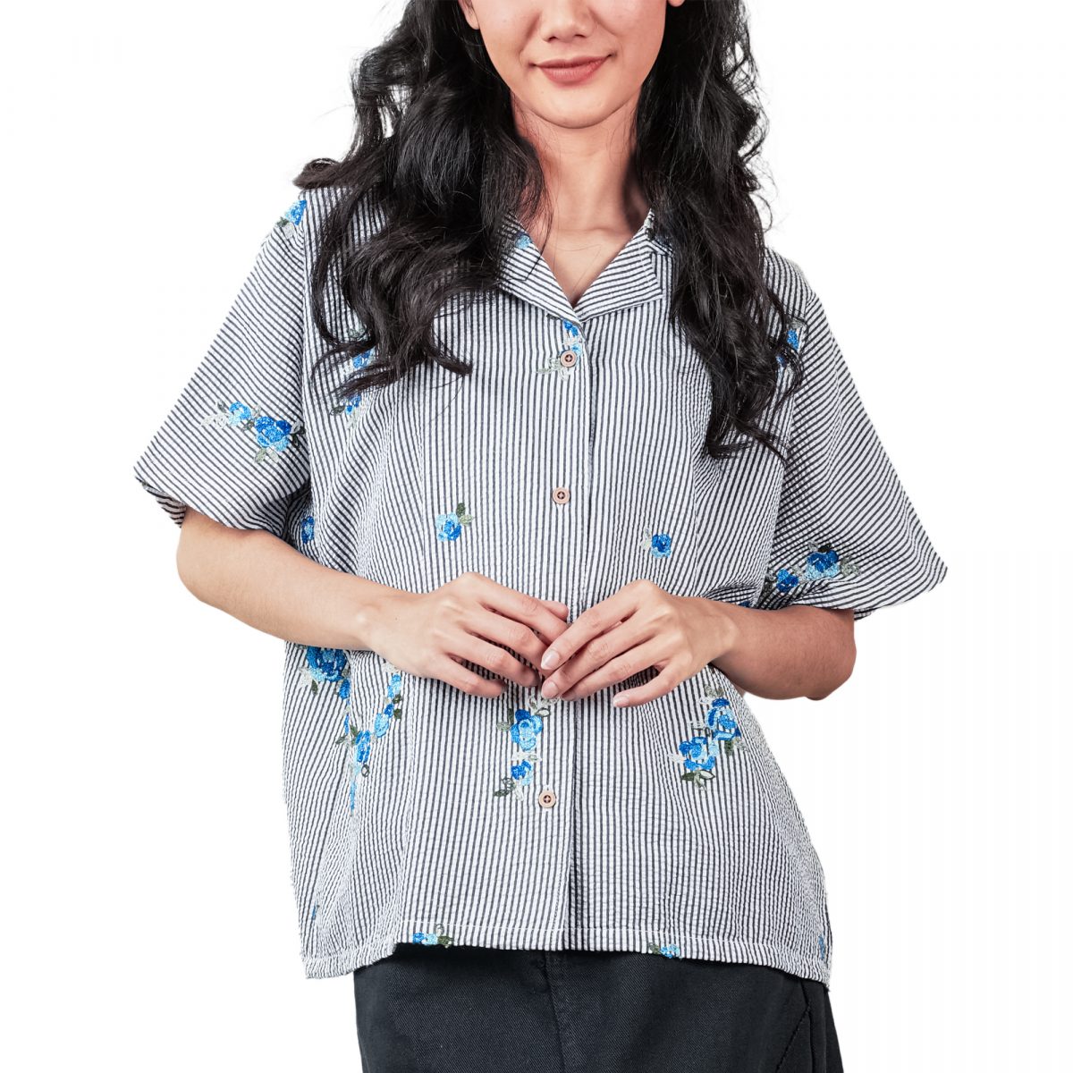 Loria Shirt Stripe Black - Image 2