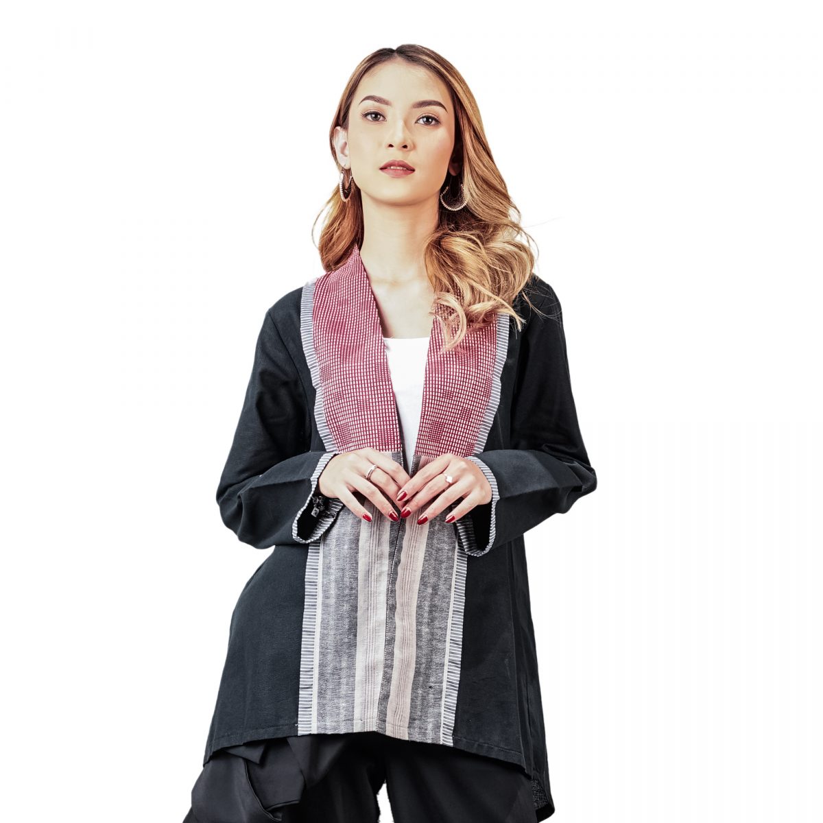 Saverine Blazer Red Black
