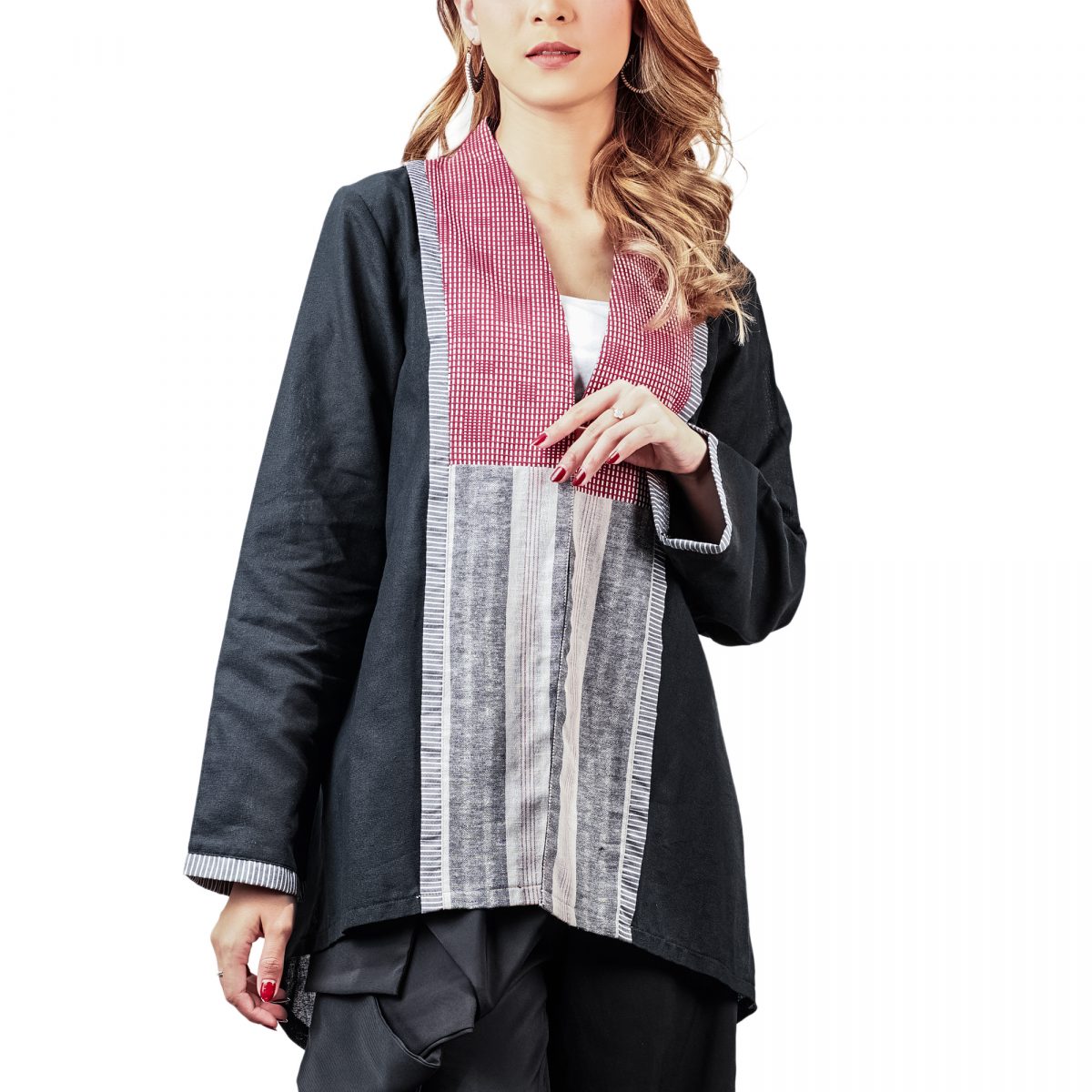 Saverine Blazer Red Black - Image 2
