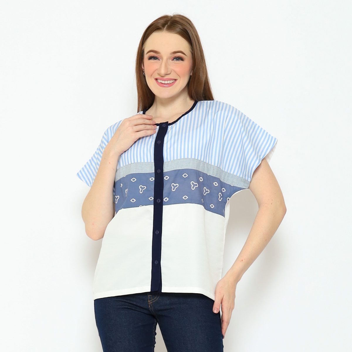 Jovina Blouse Blue - Image 4