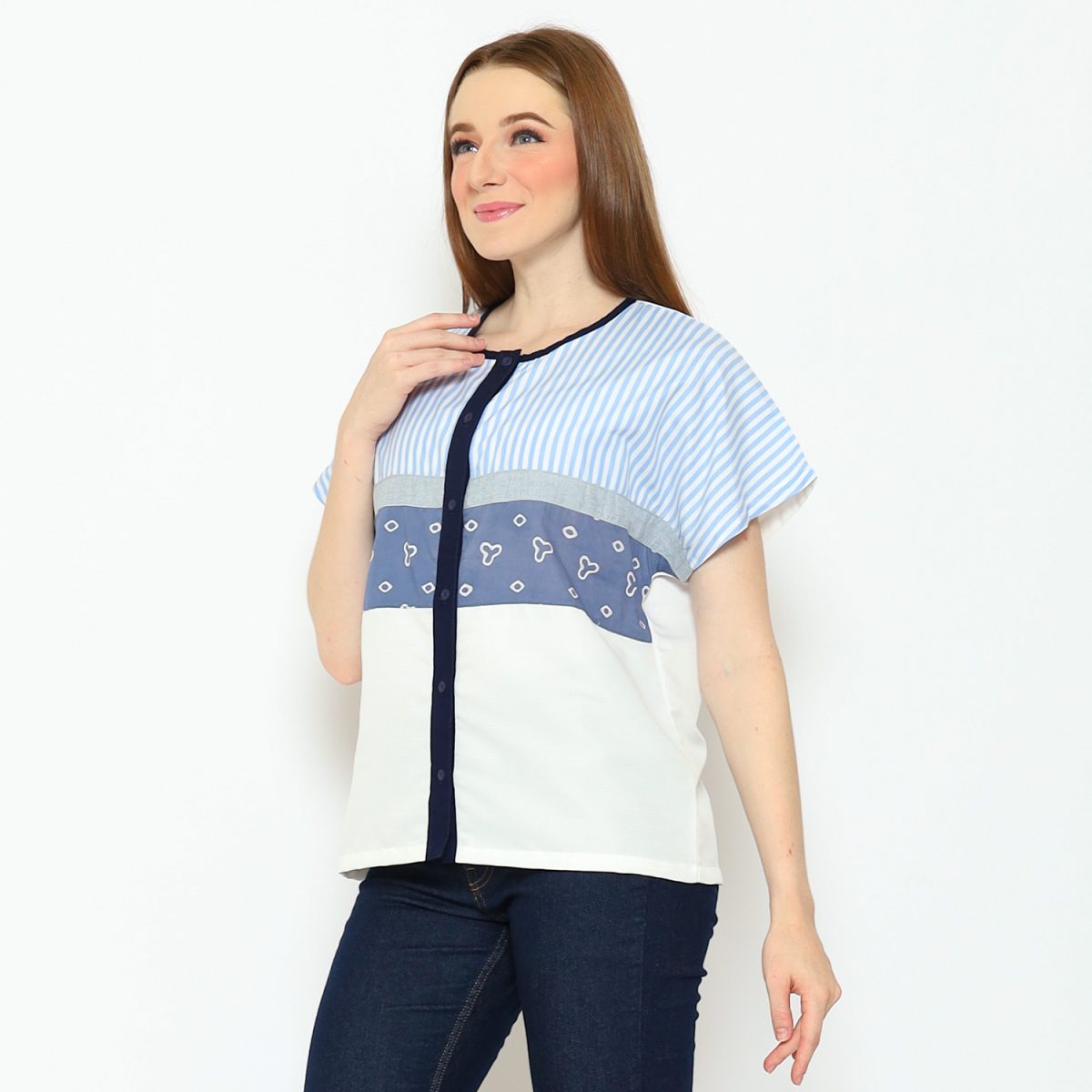 Jovina Blouse Blue - Image 3