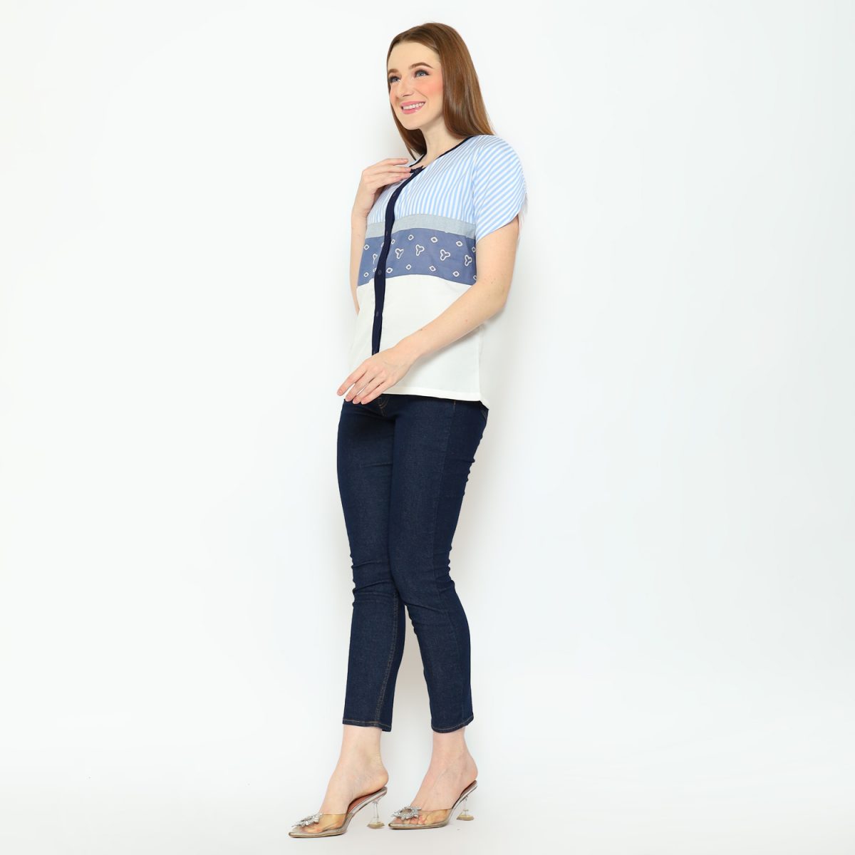 Jovina Blouse Blue - Image 6