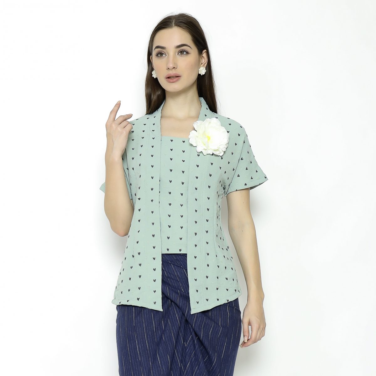 Yasmine Blouse Heart Green