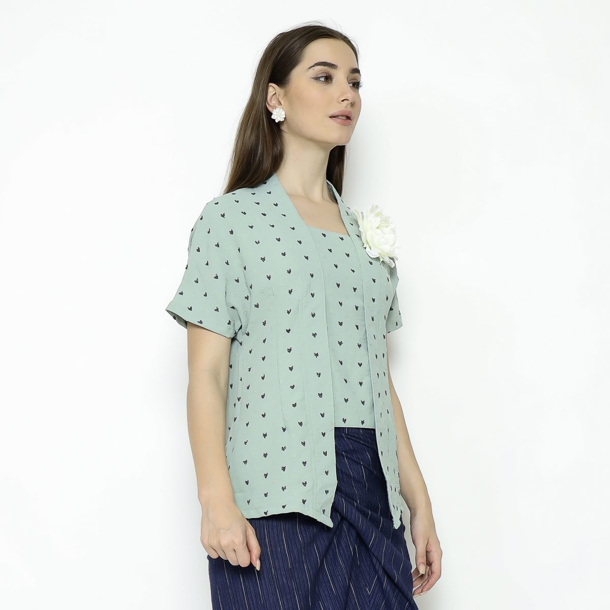 Yasmine Blouse Heart Green - Image 3