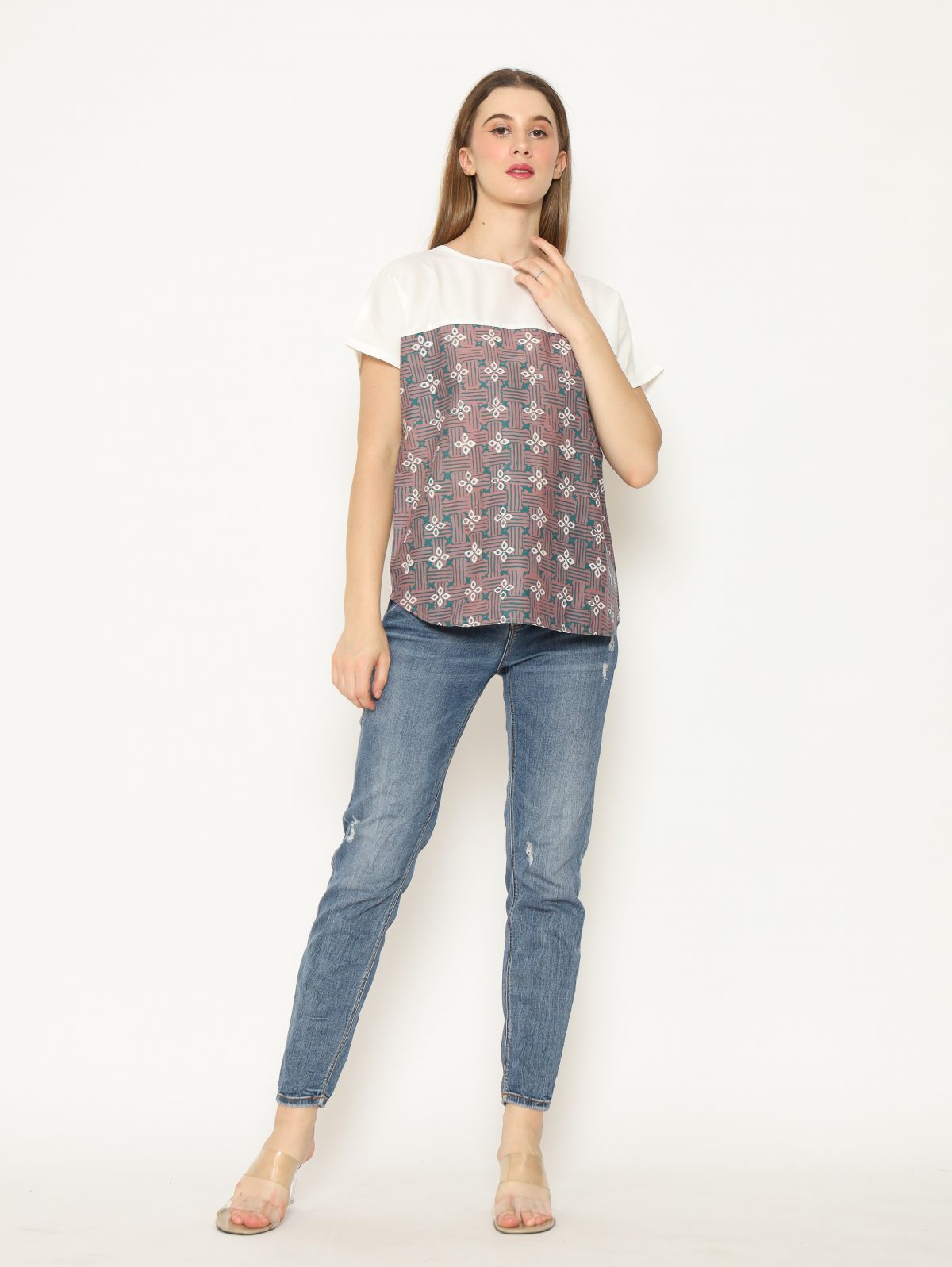 Forever Blouse White Brown - Image 6