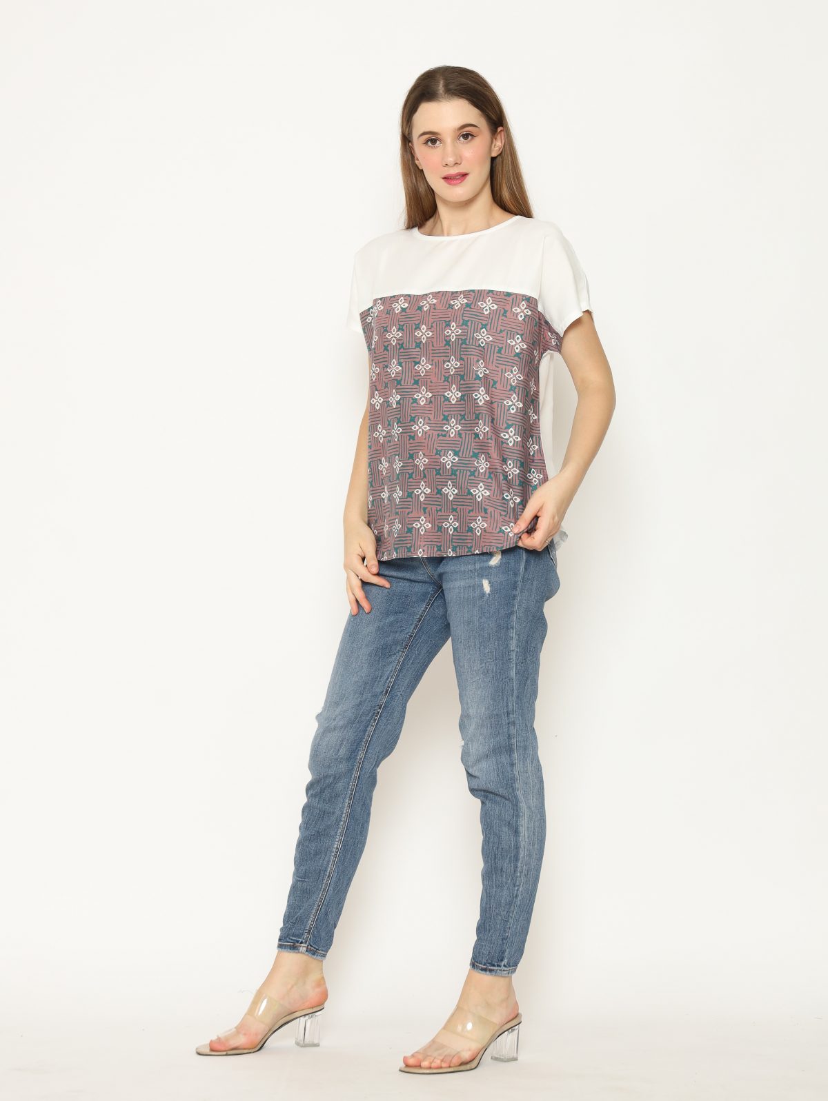 Forever Blouse White Brown - Image 4