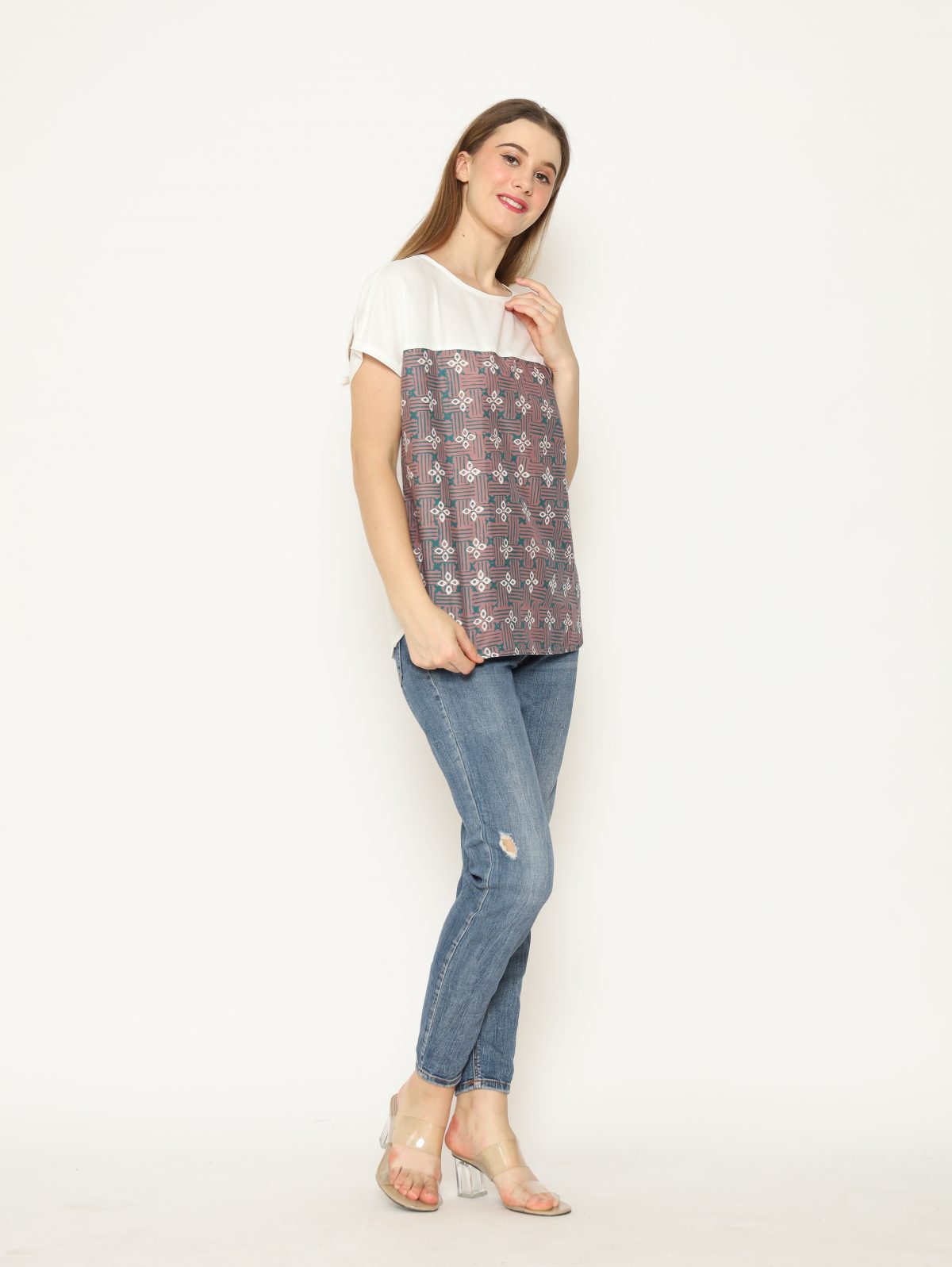 Forever Blouse White Brown - Image 3