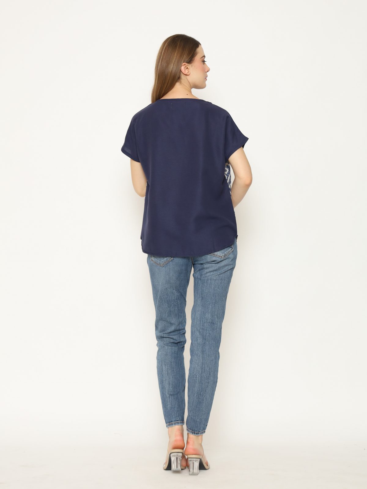Forever Blouse Navy Grey - Image 5