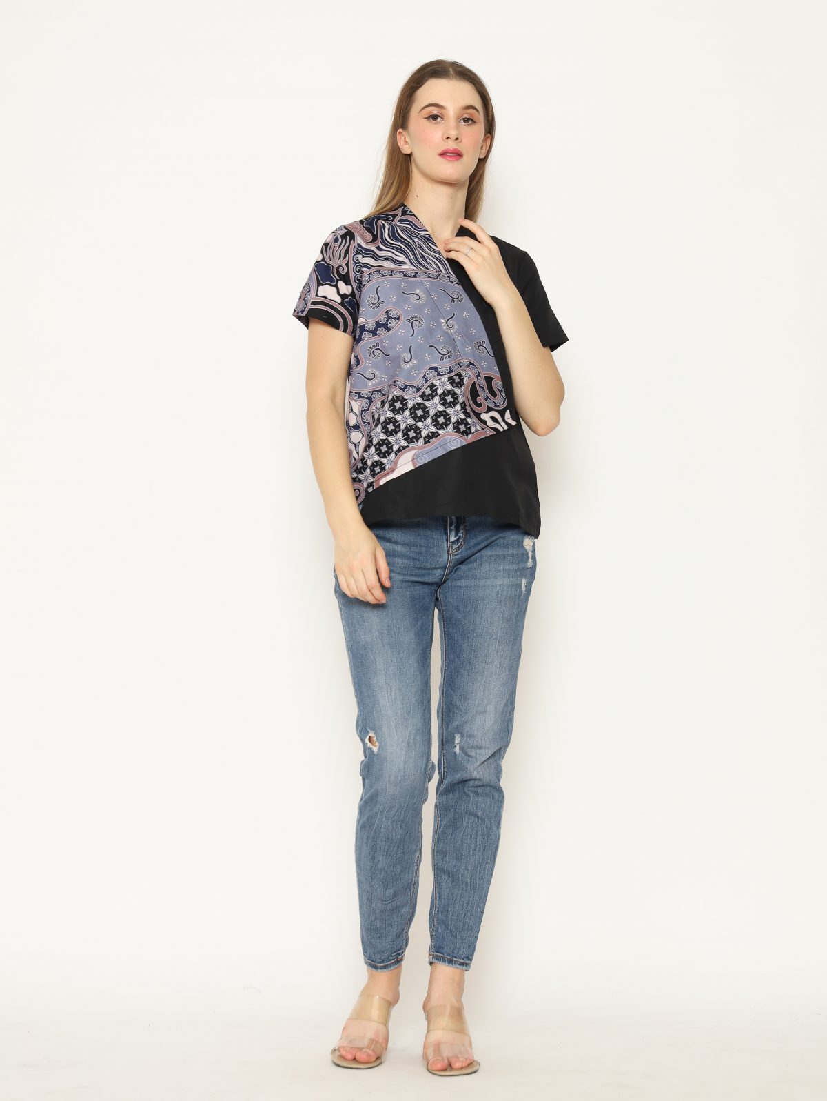 Leslie Blouse Black Grey - Image 6