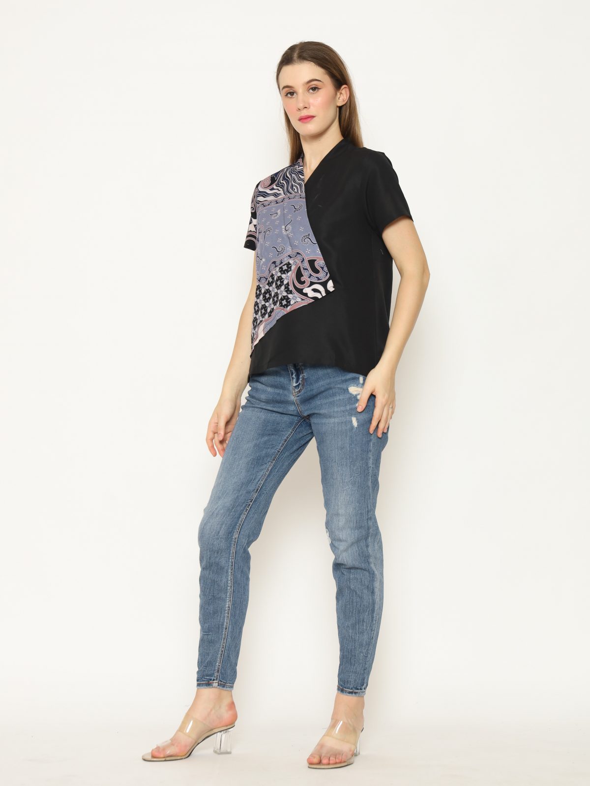 Leslie Blouse Black Grey - Image 3