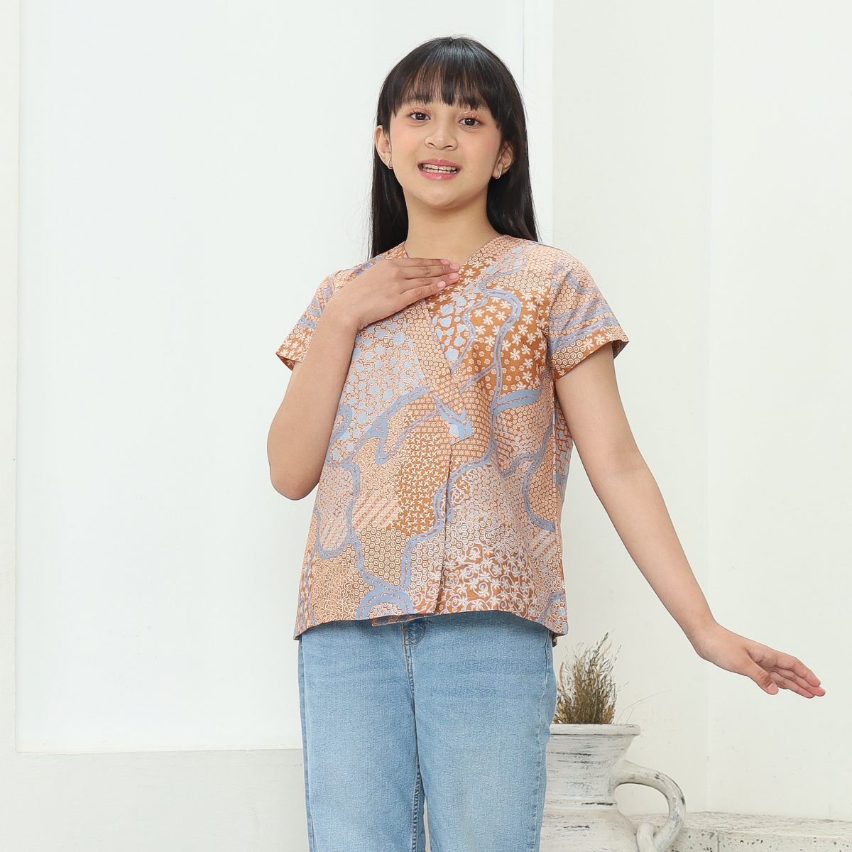 Leona Blouse Kids Orange - Image 4