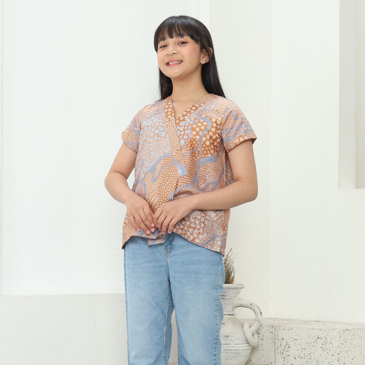 Leona Blouse Kids Orange - Image 3
