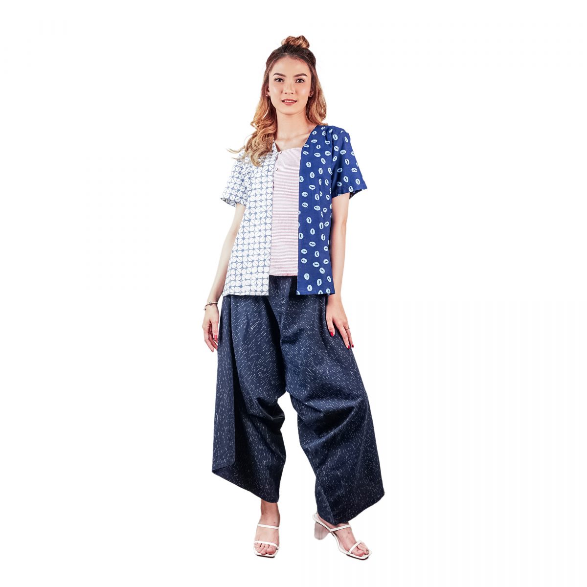 Maruki Blouse Grey Navy - Image 6