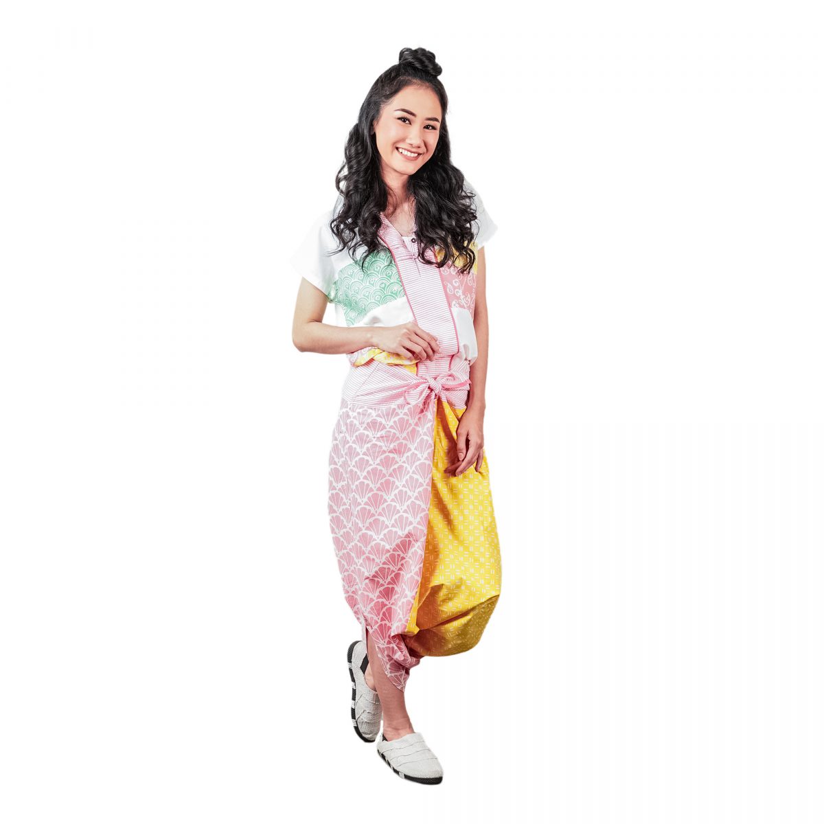 Kimiko Blouse White Pink - Image 3
