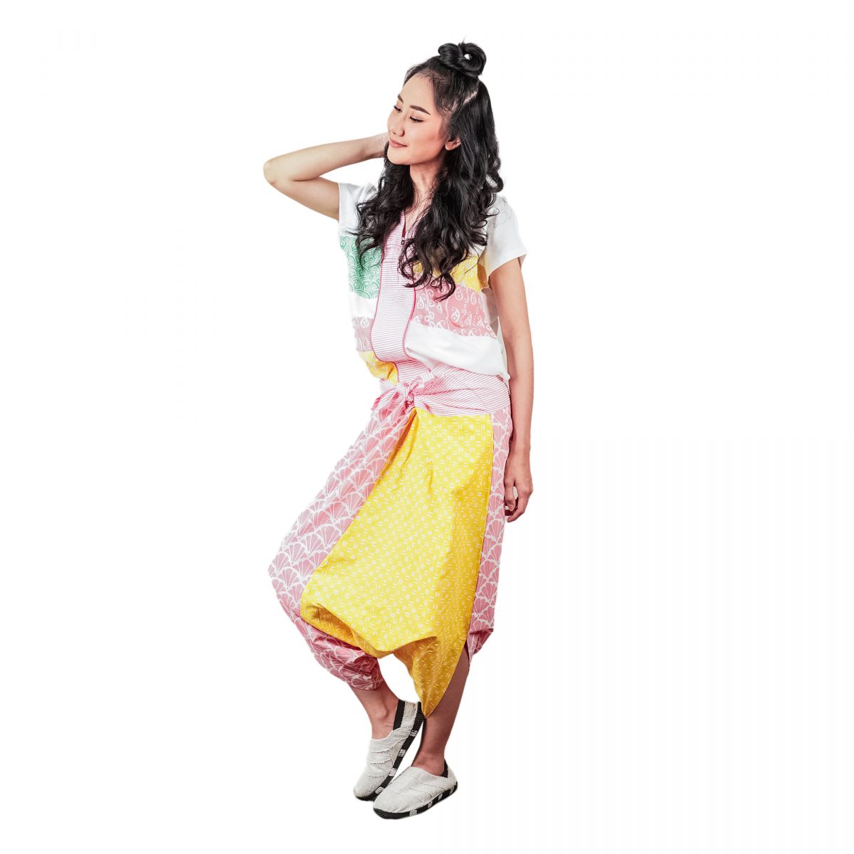 Kimiko Blouse White Pink - Image 4