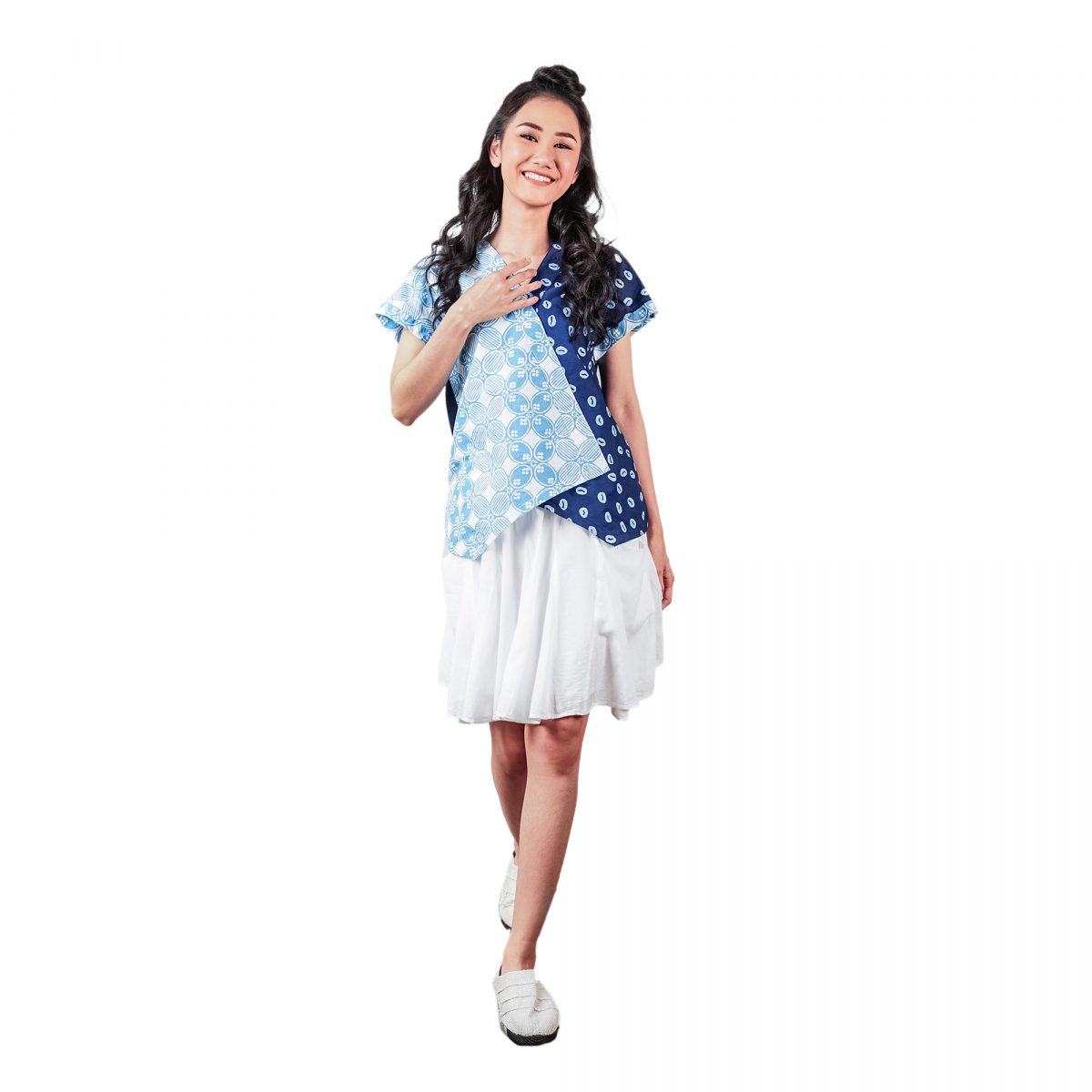 Finny Blouse Kawung Blue - Image 6