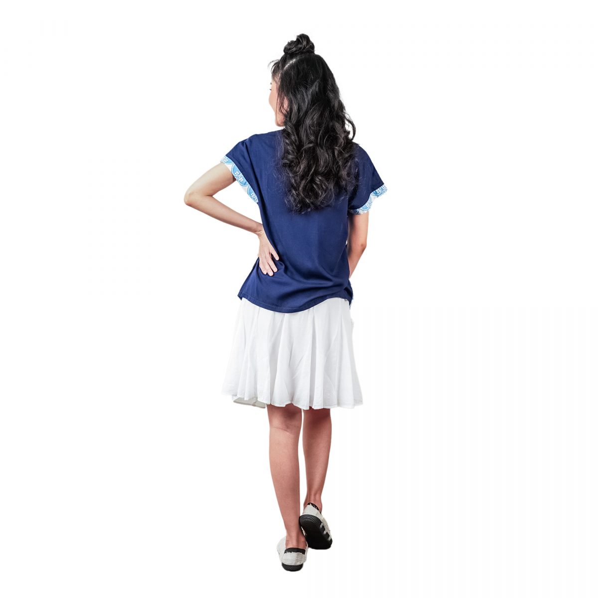 Finny Blouse Kawung Blue - Image 5