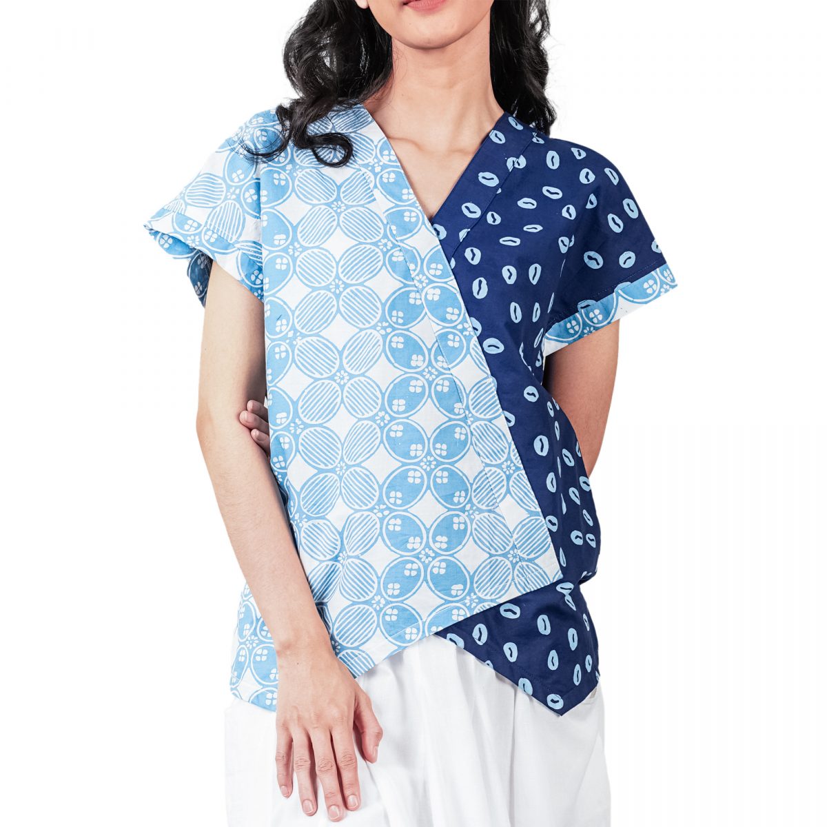 Finny Blouse Kawung Blue - Image 2