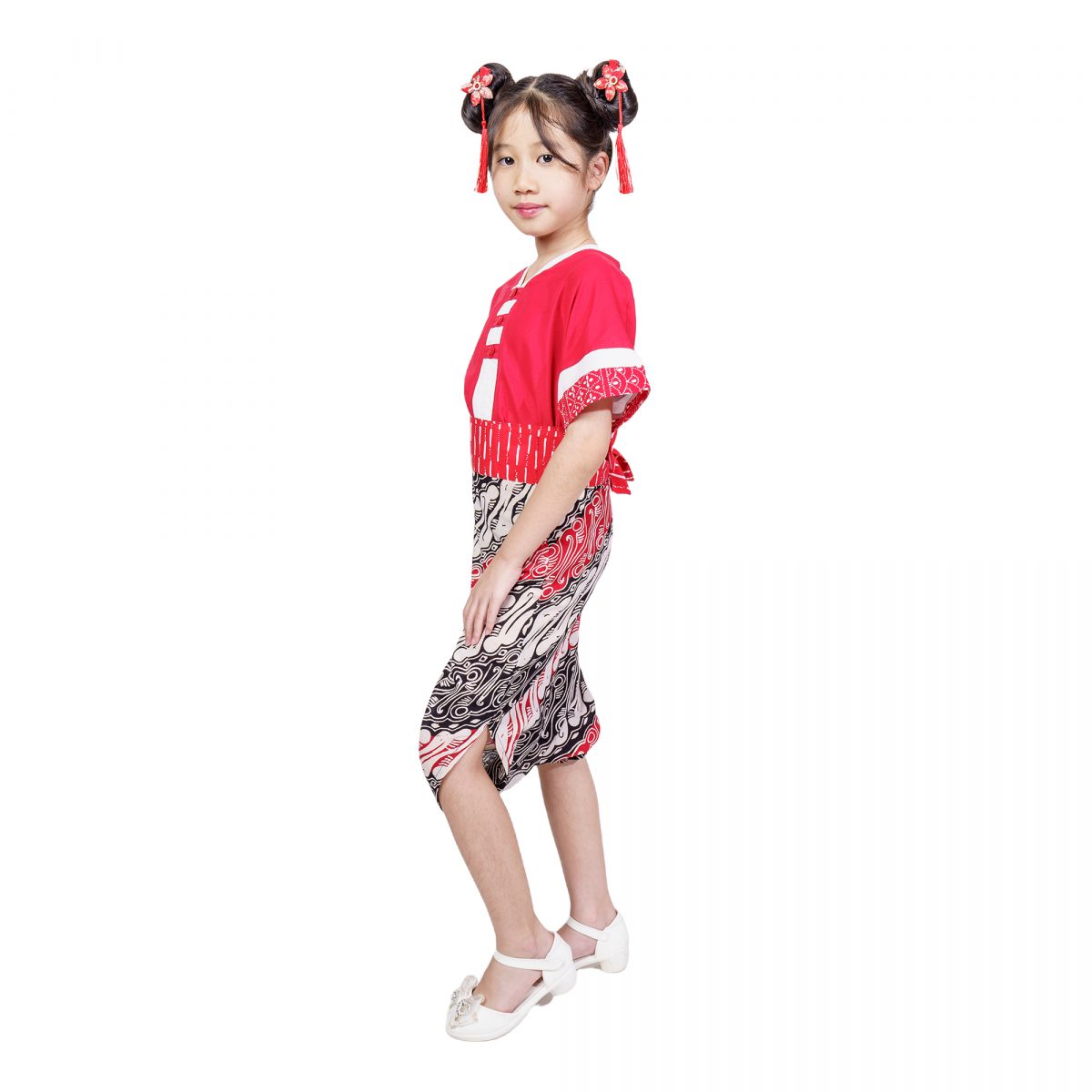 Aubrey Blouse Kids Red Cream - Image 3