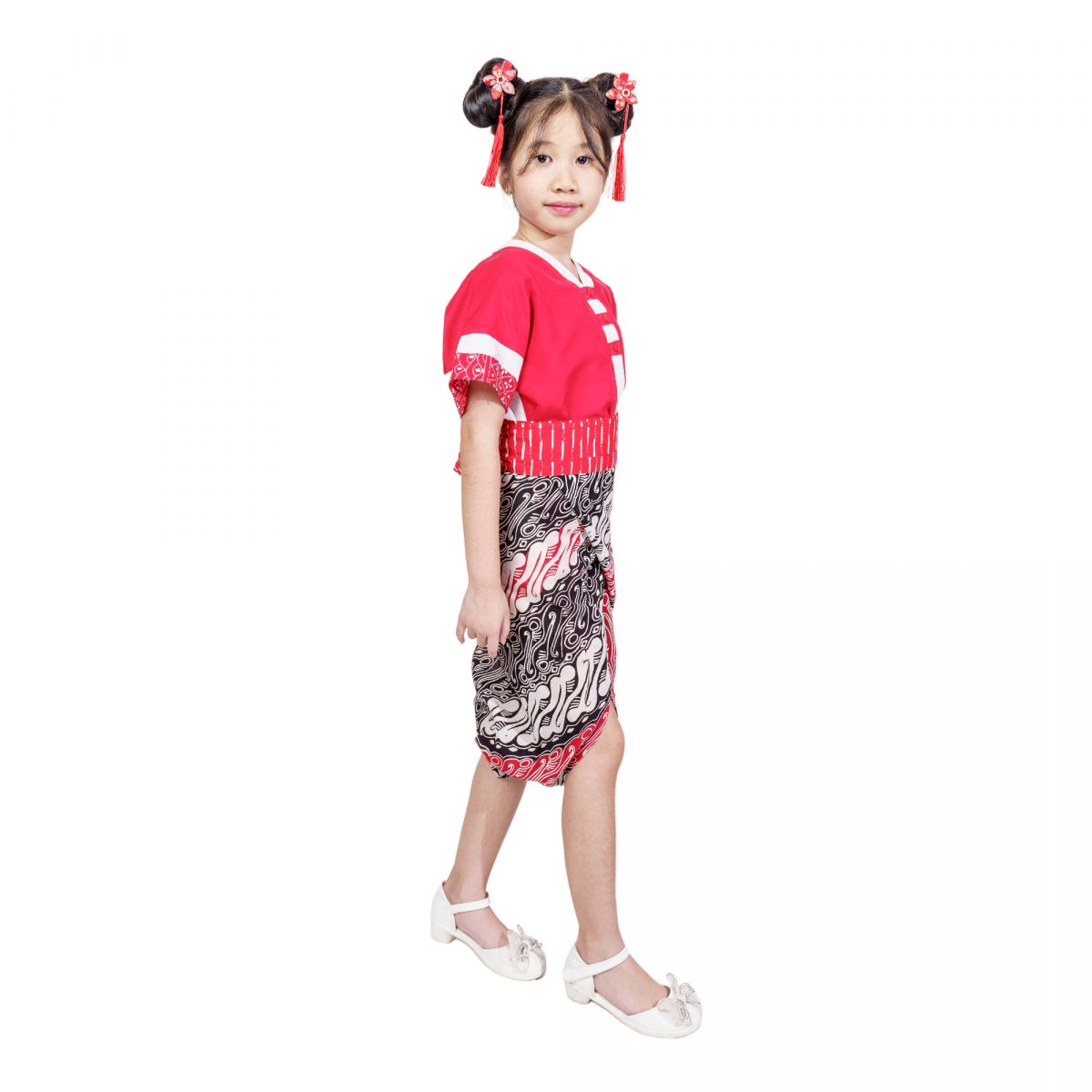 Aubrey Blouse Kids Red Cream - Image 4