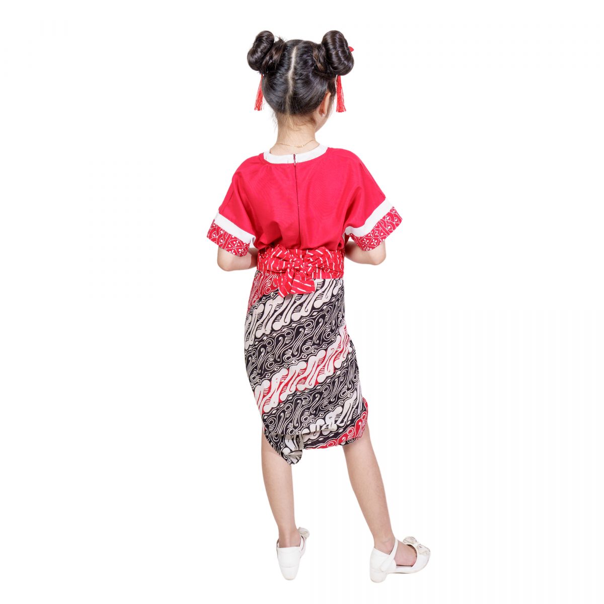 Aubrey Blouse Kids Red Cream - Image 5