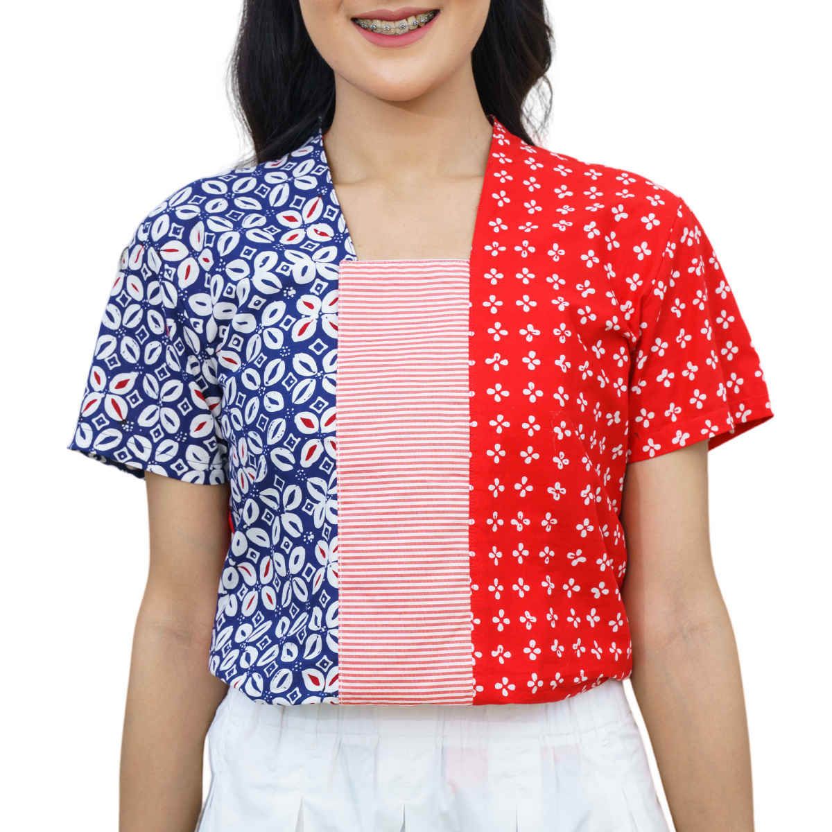 Sheisha Blouse Red Navy - Image 2