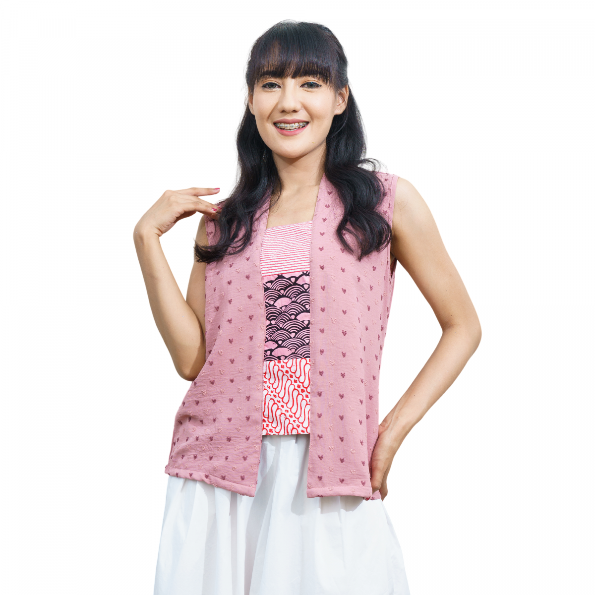 Amara Blouse Heart Dusty Pink