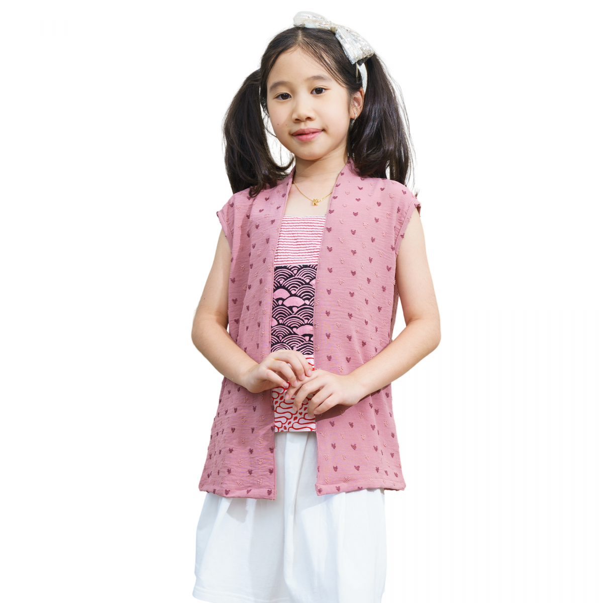 Amara Blouse Kids Heart Dusty Pink