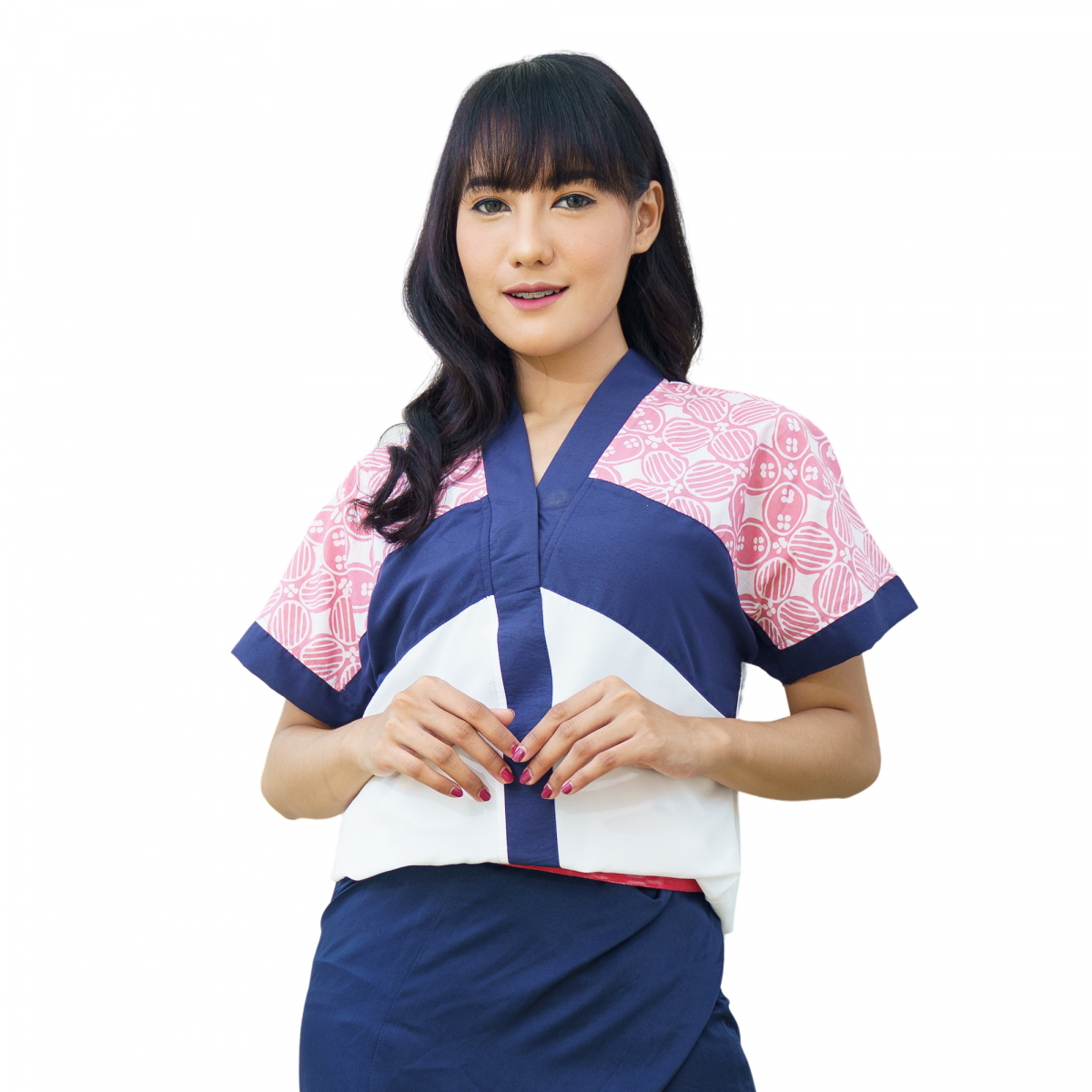 Yunita Blouse Pink Navy