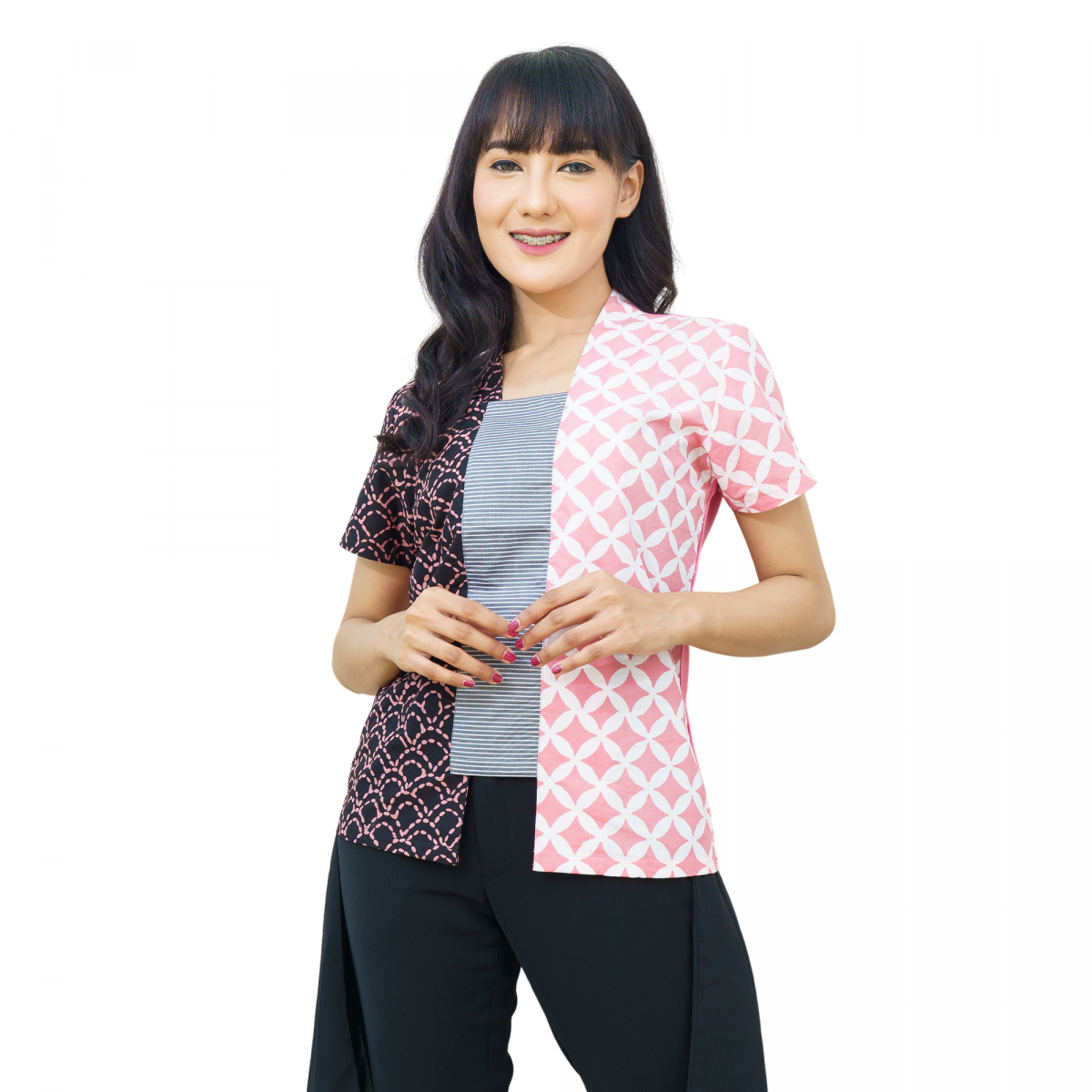 Sheisha Blouse Kawung Pink