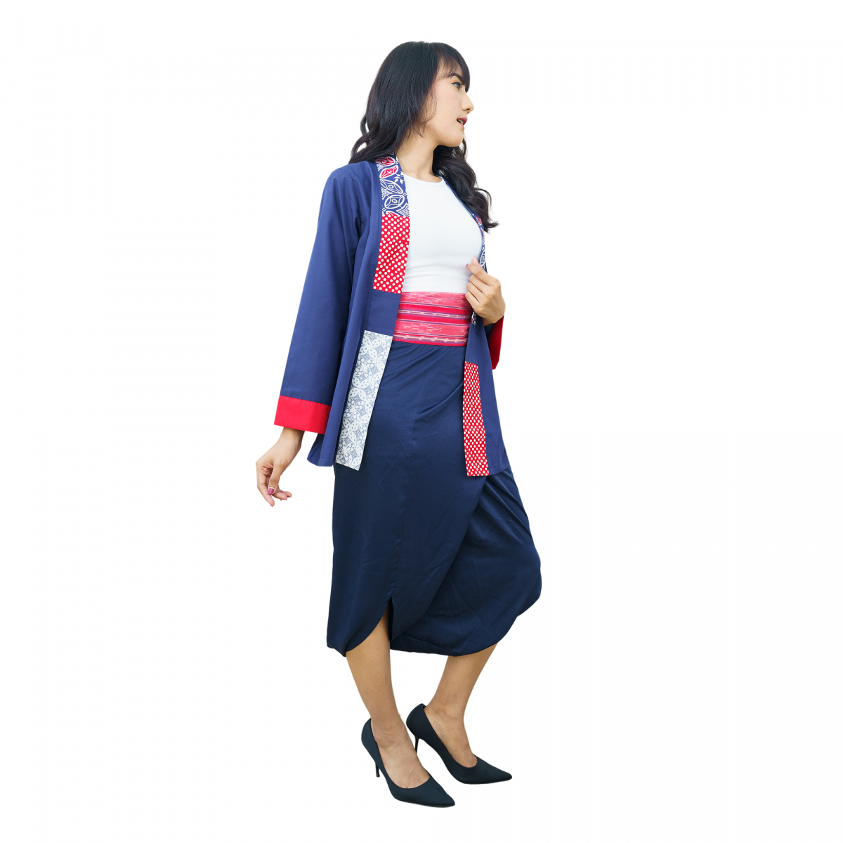 Tiffany Blazer Navy Red - Image 3