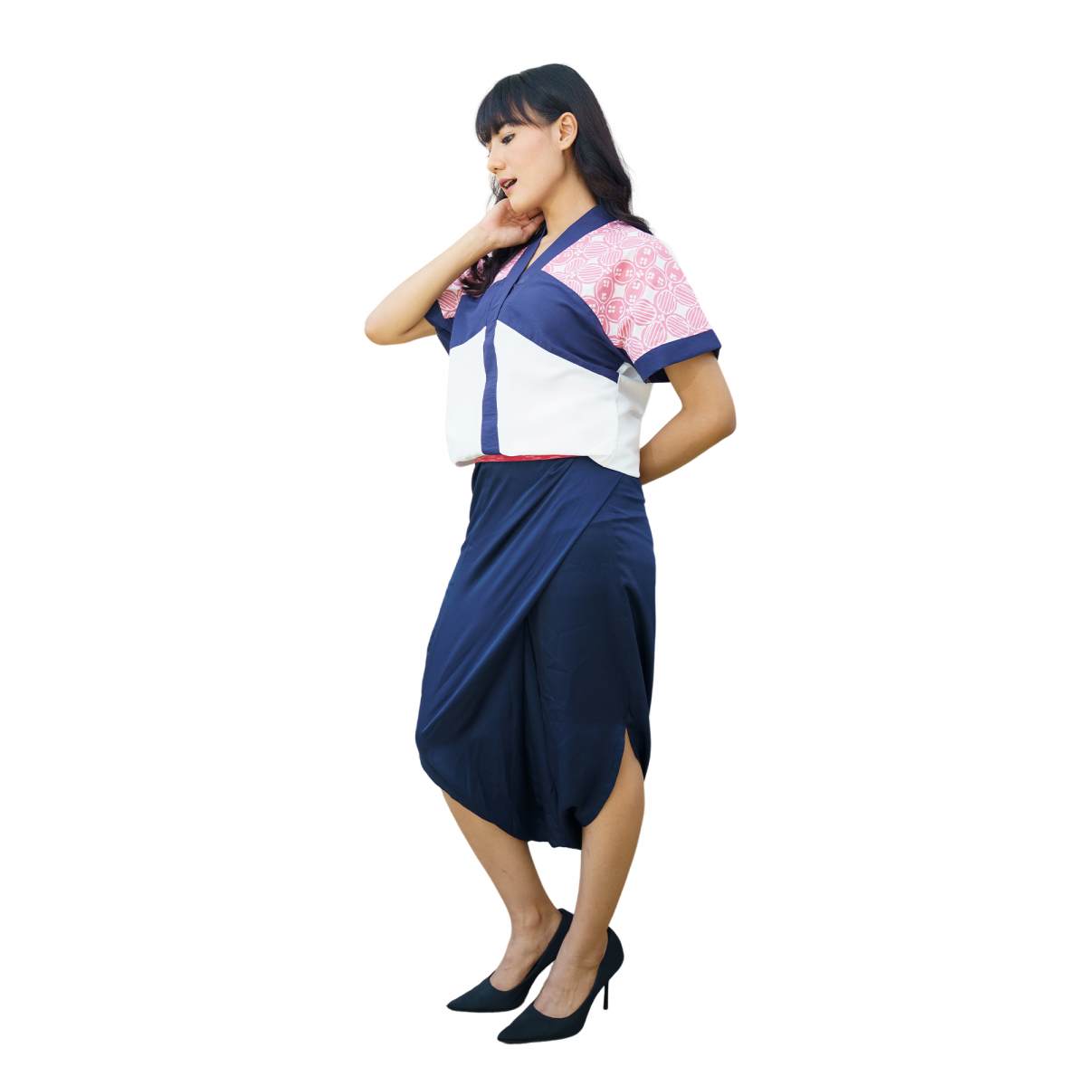 Yunita Blouse Pink Navy - Image 4