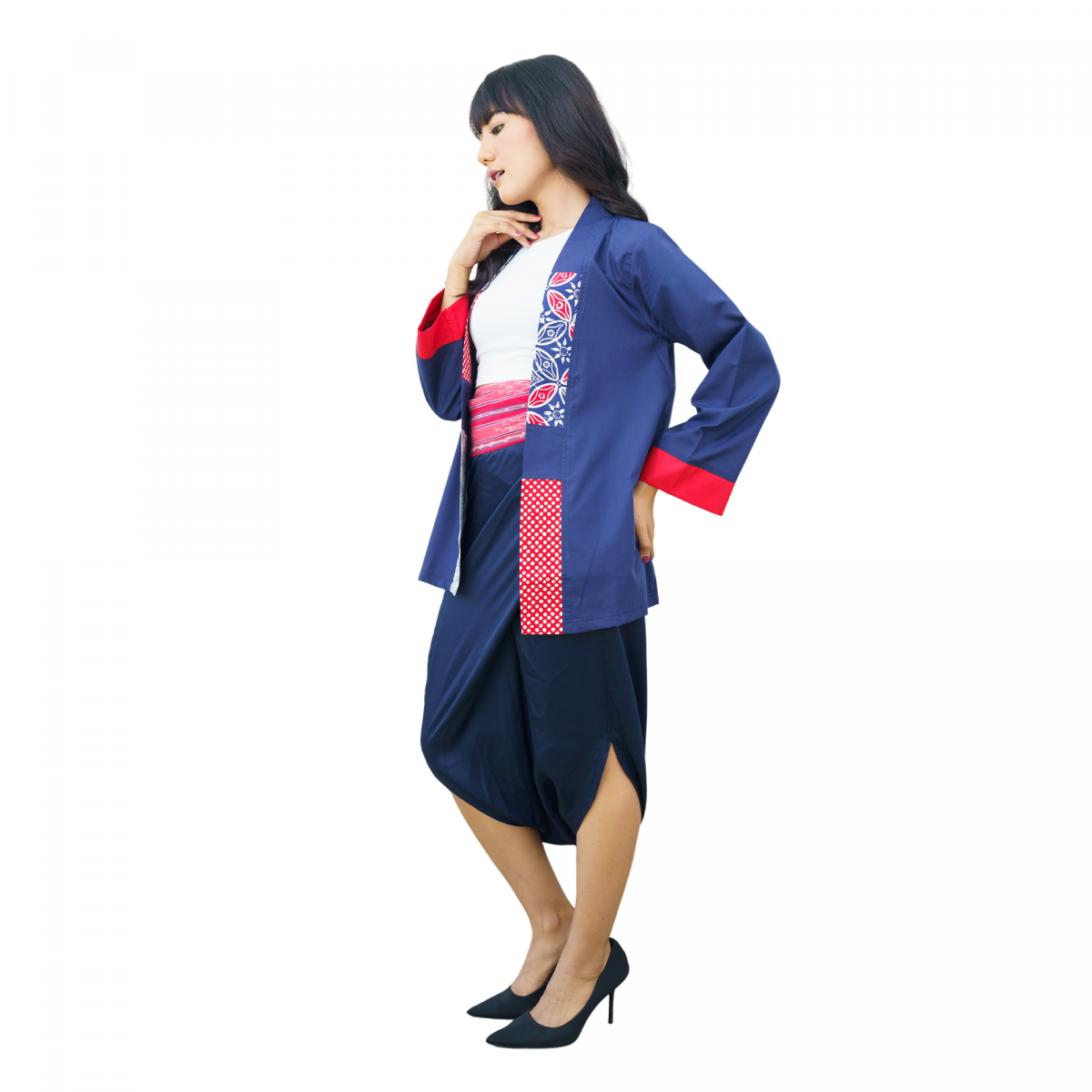 Tiffany Blazer Navy Red - Image 4