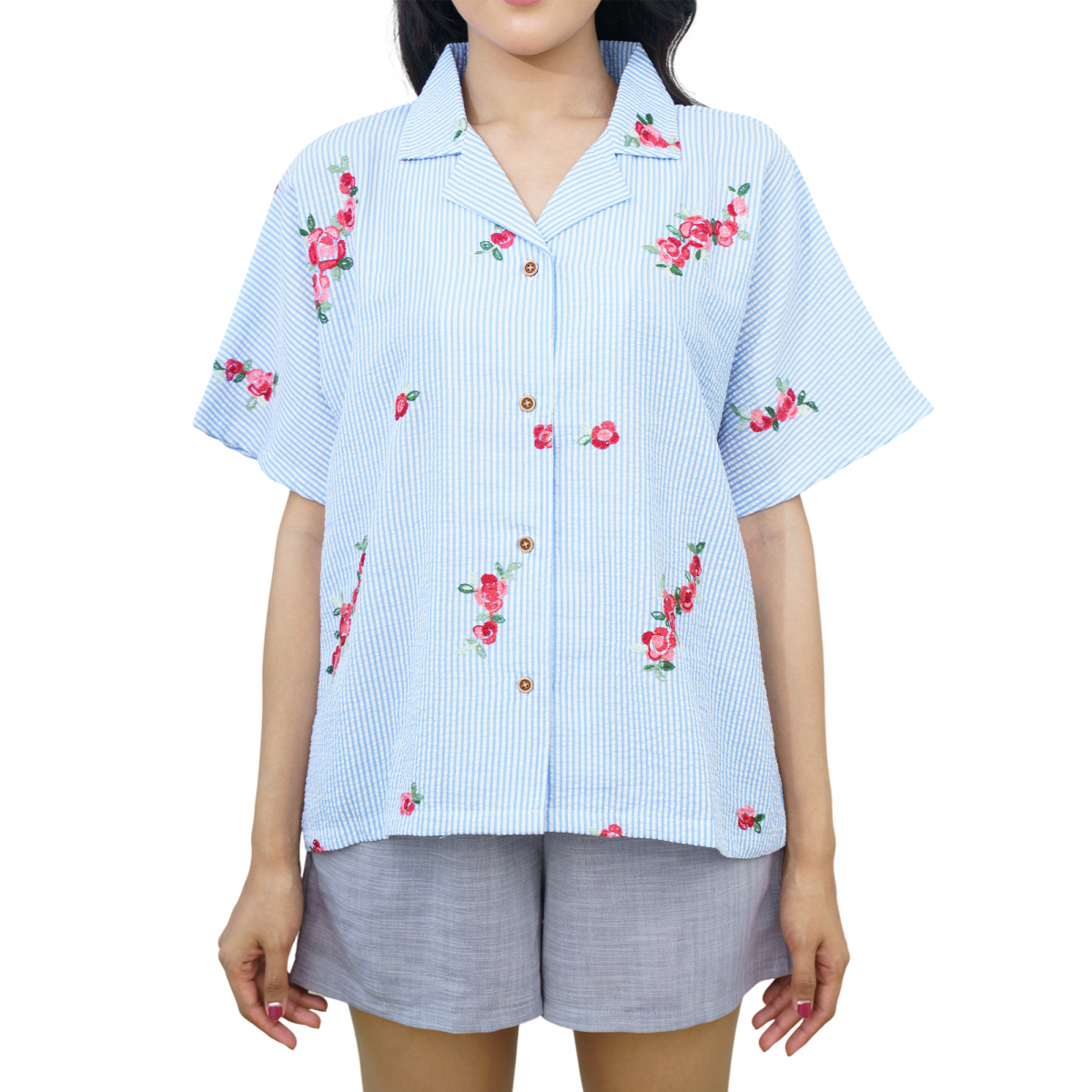 Loria Shirt Stripe Blue - Image 2