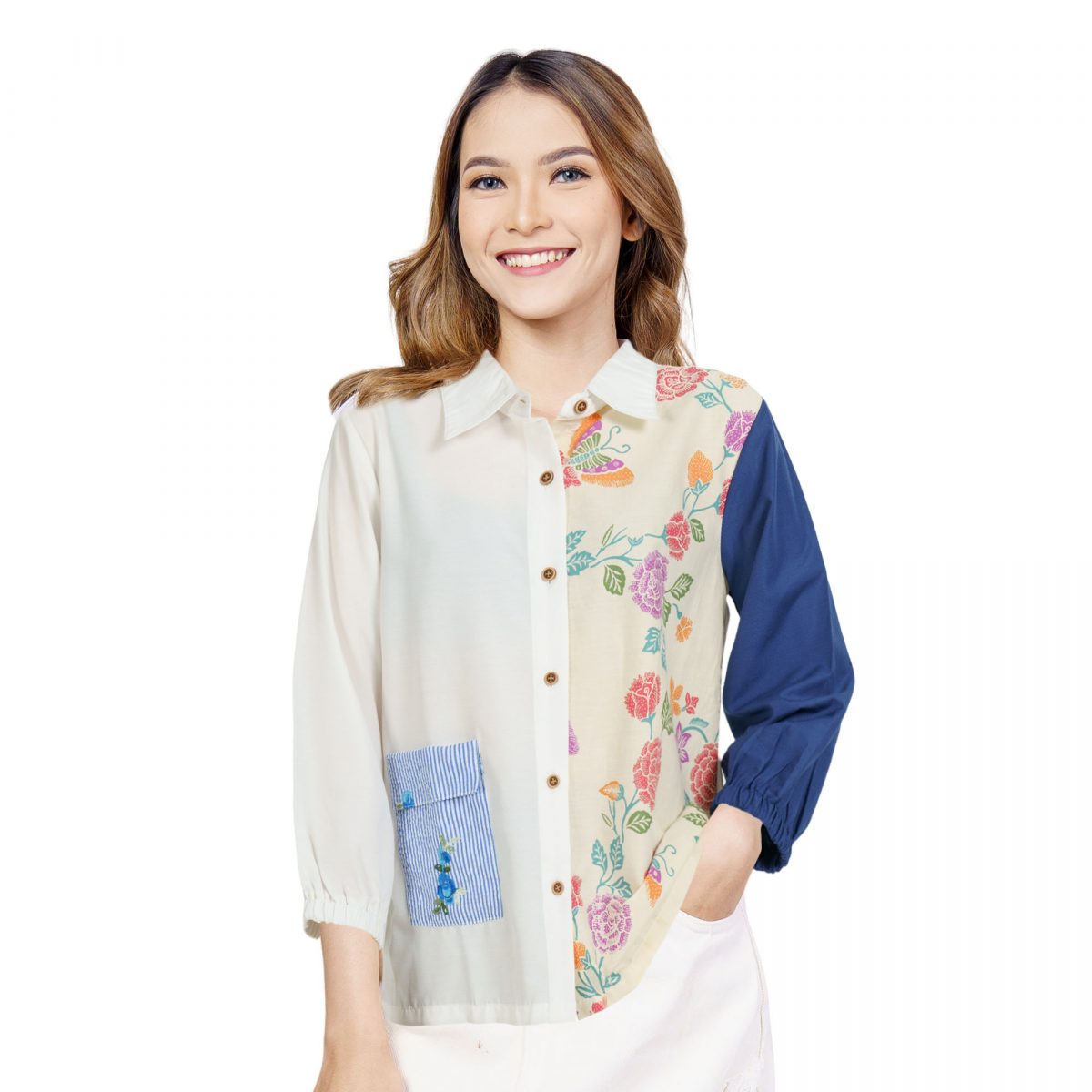 Midori Shirt Flower Cream