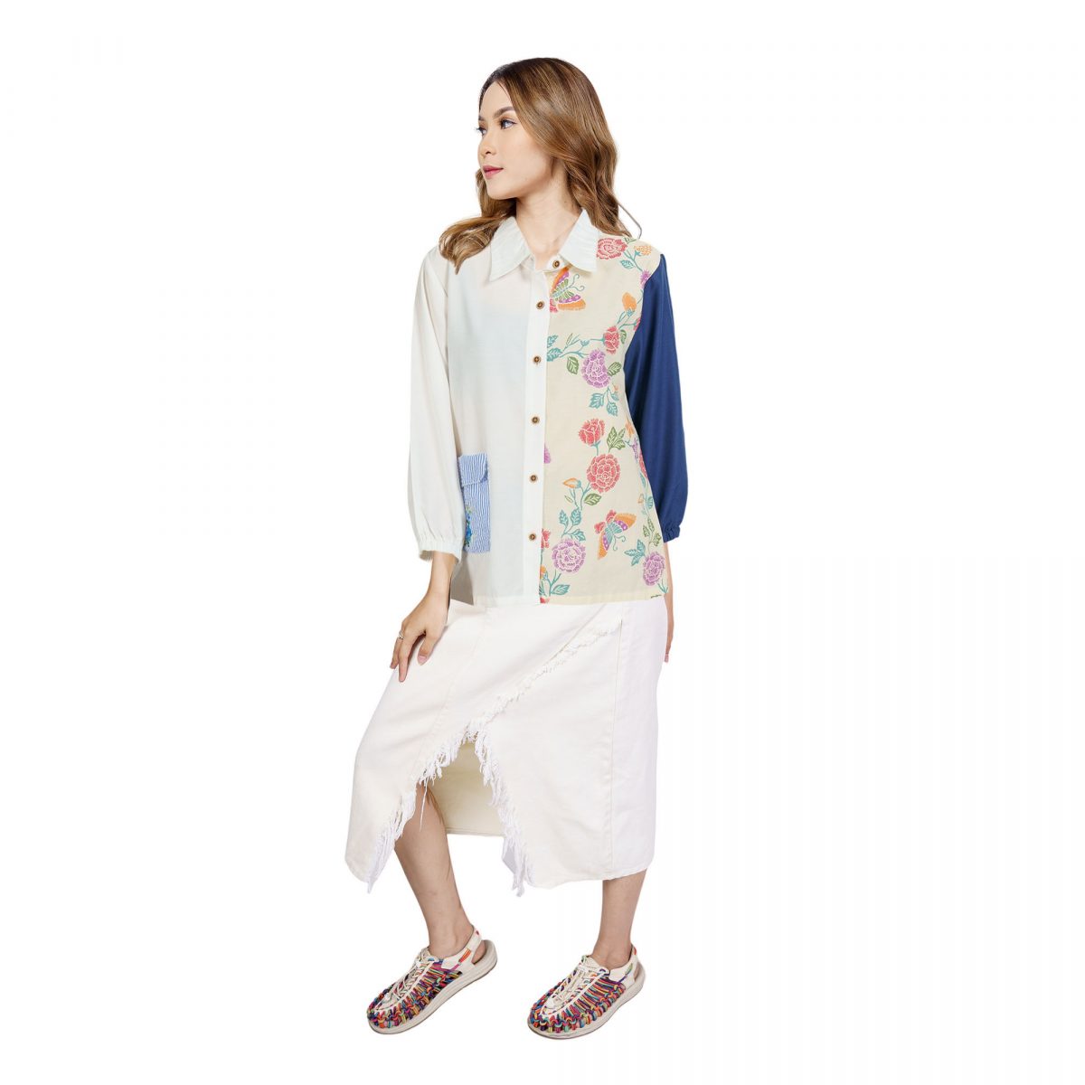 Midori Shirt Flower Cream - Image 3