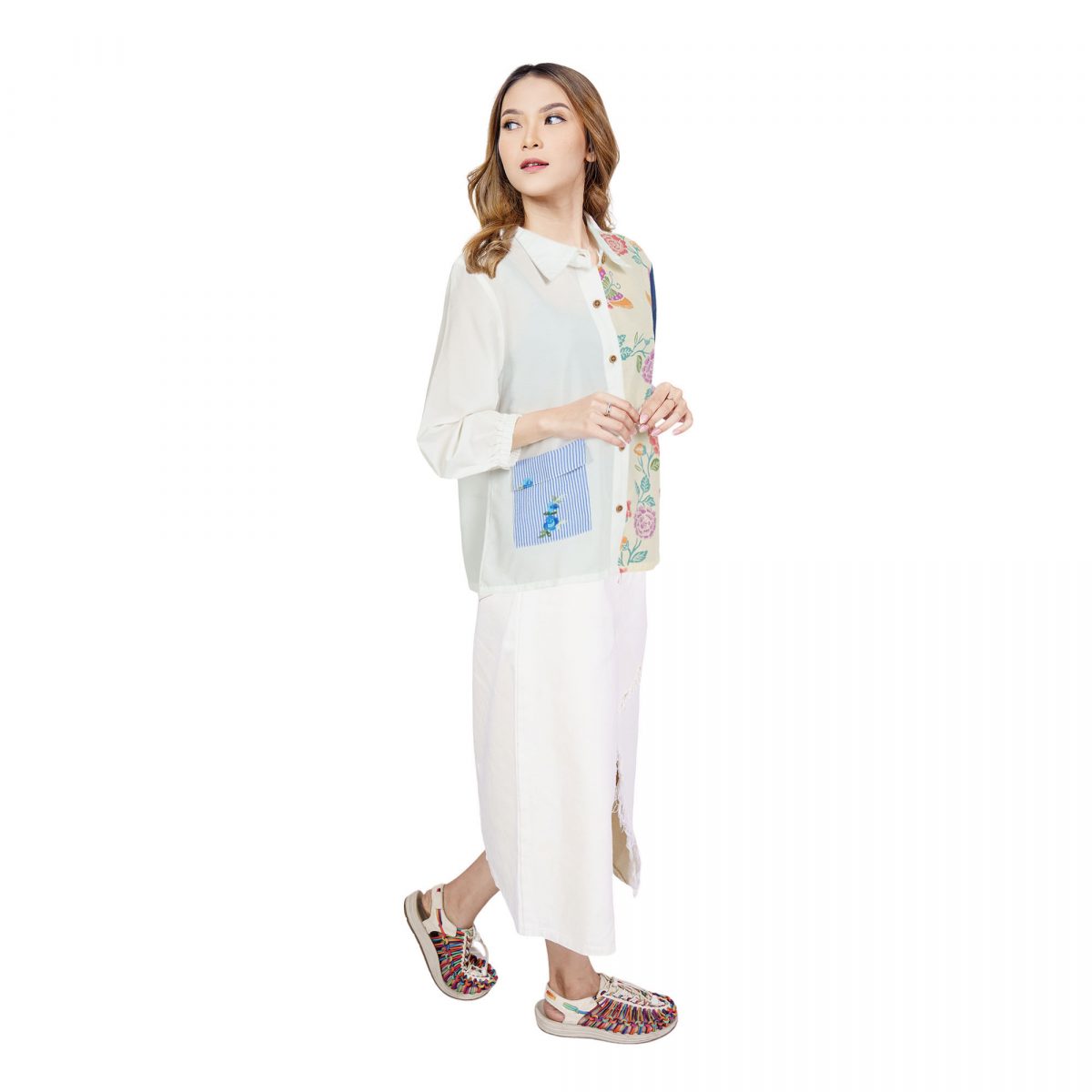 Midori Shirt Flower Cream - Image 4