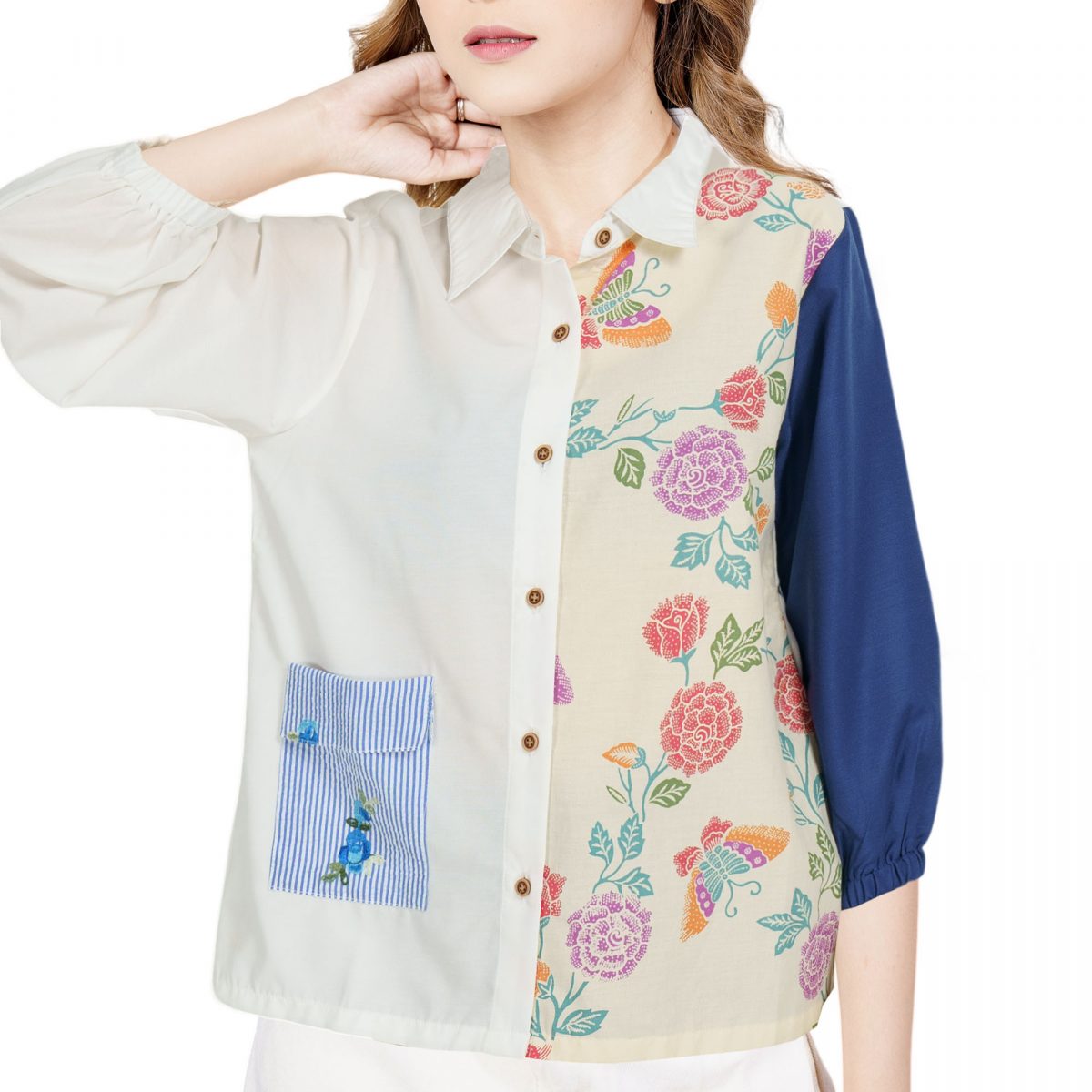 Midori Shirt Flower Cream - Image 2