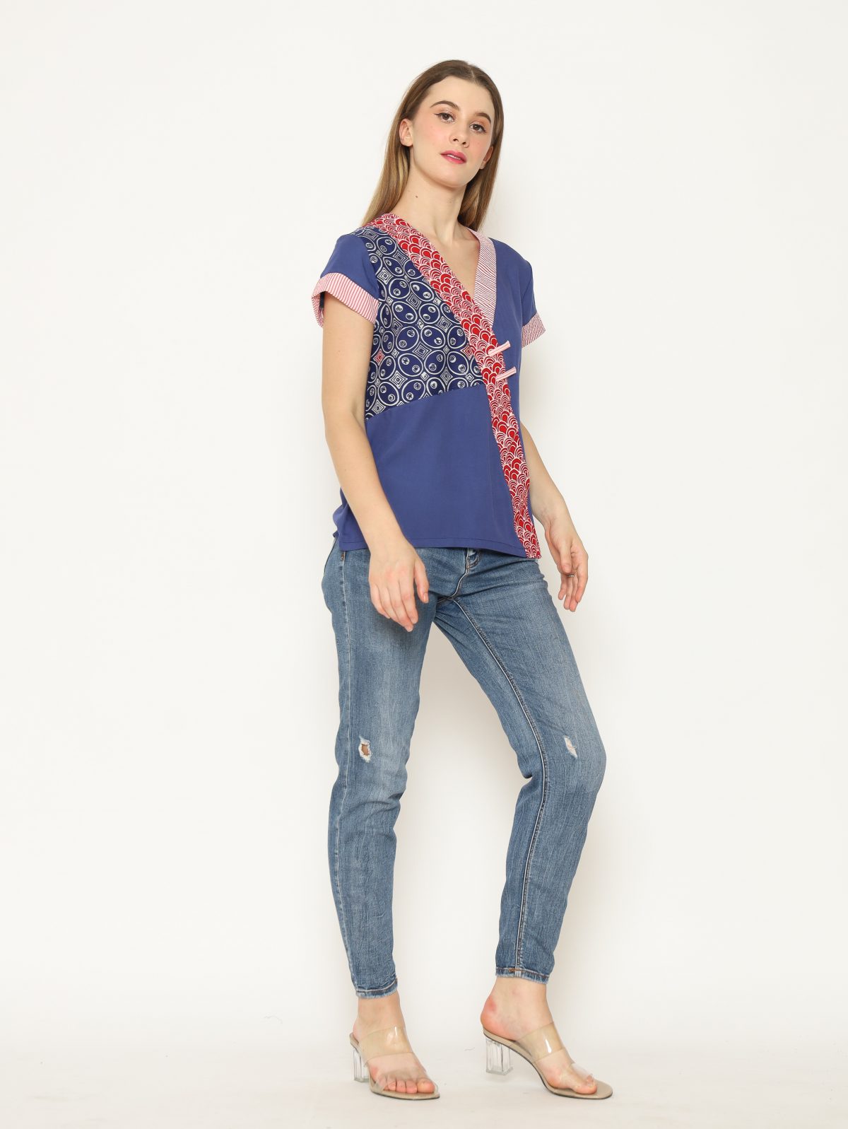 Melissa Blouse Kawung Navy - Image 3