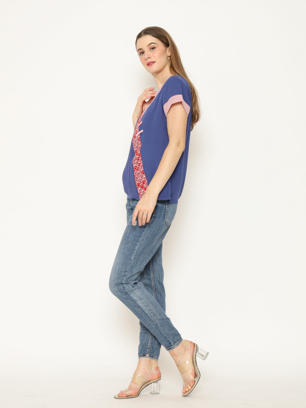Melissa Blouse Kawung Navy - Image 6