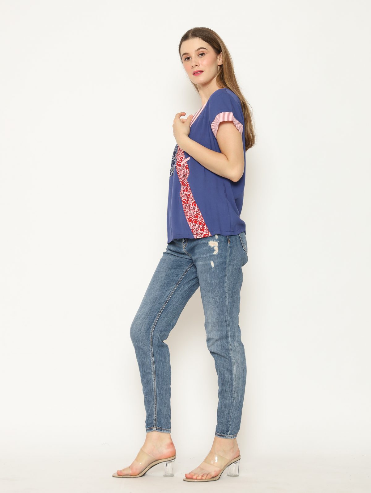 Melissa Blouse Kawung Navy - Image 5