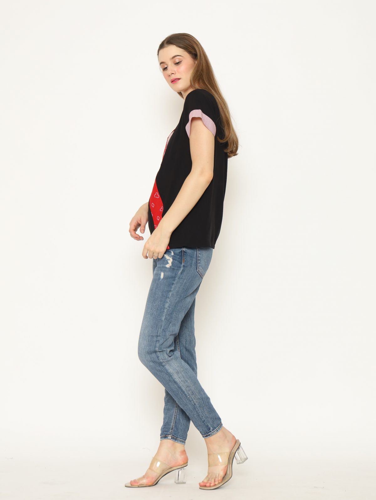 Melissa Blouse Pink Black - Image 4