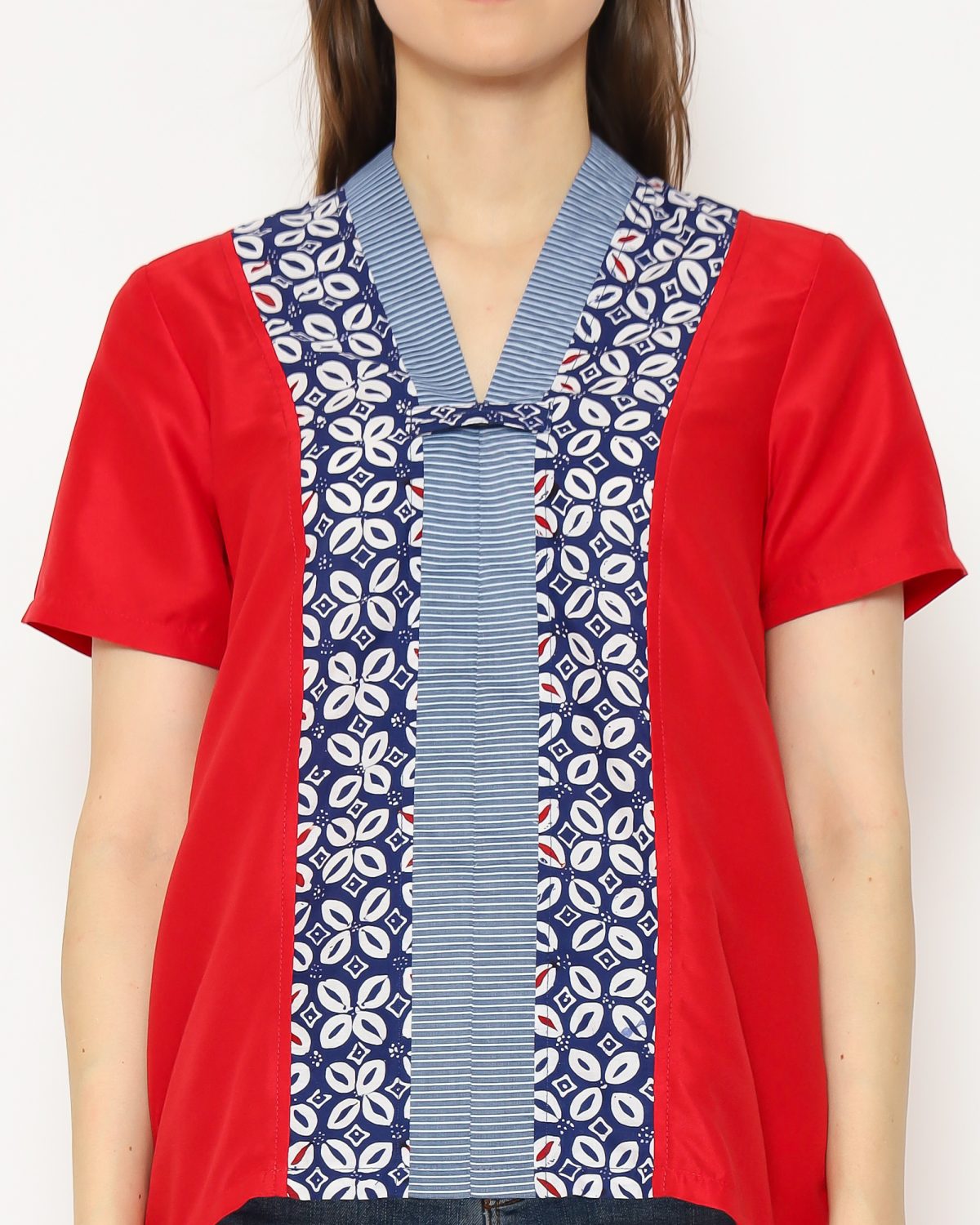 Nara Blouse Red Navy - Image 2