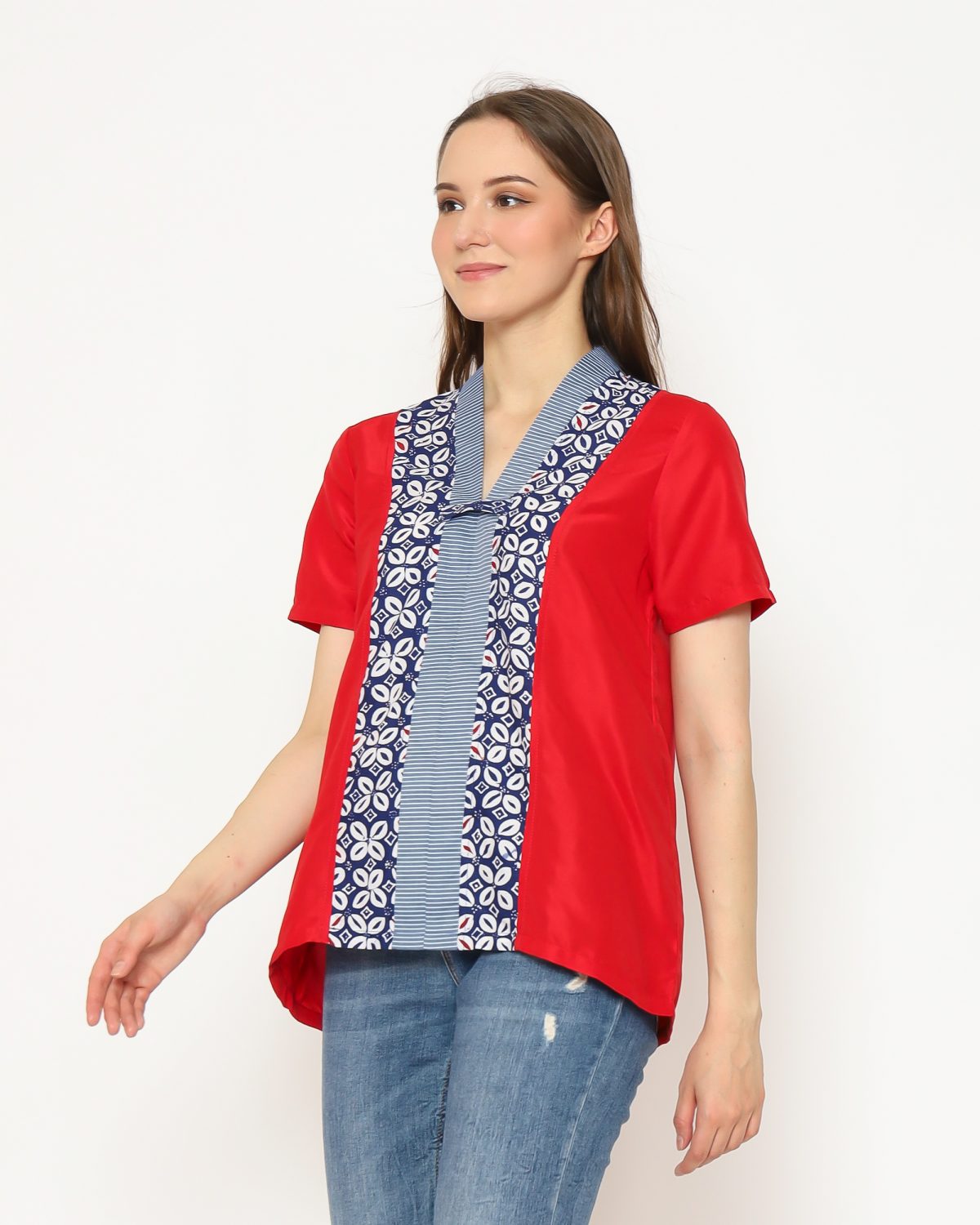Nara Blouse Red Navy - Image 4