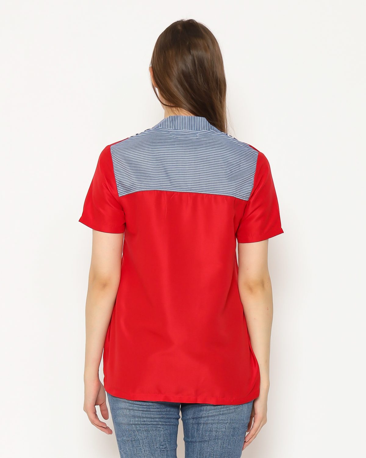 Nara Blouse Red Navy - Image 5